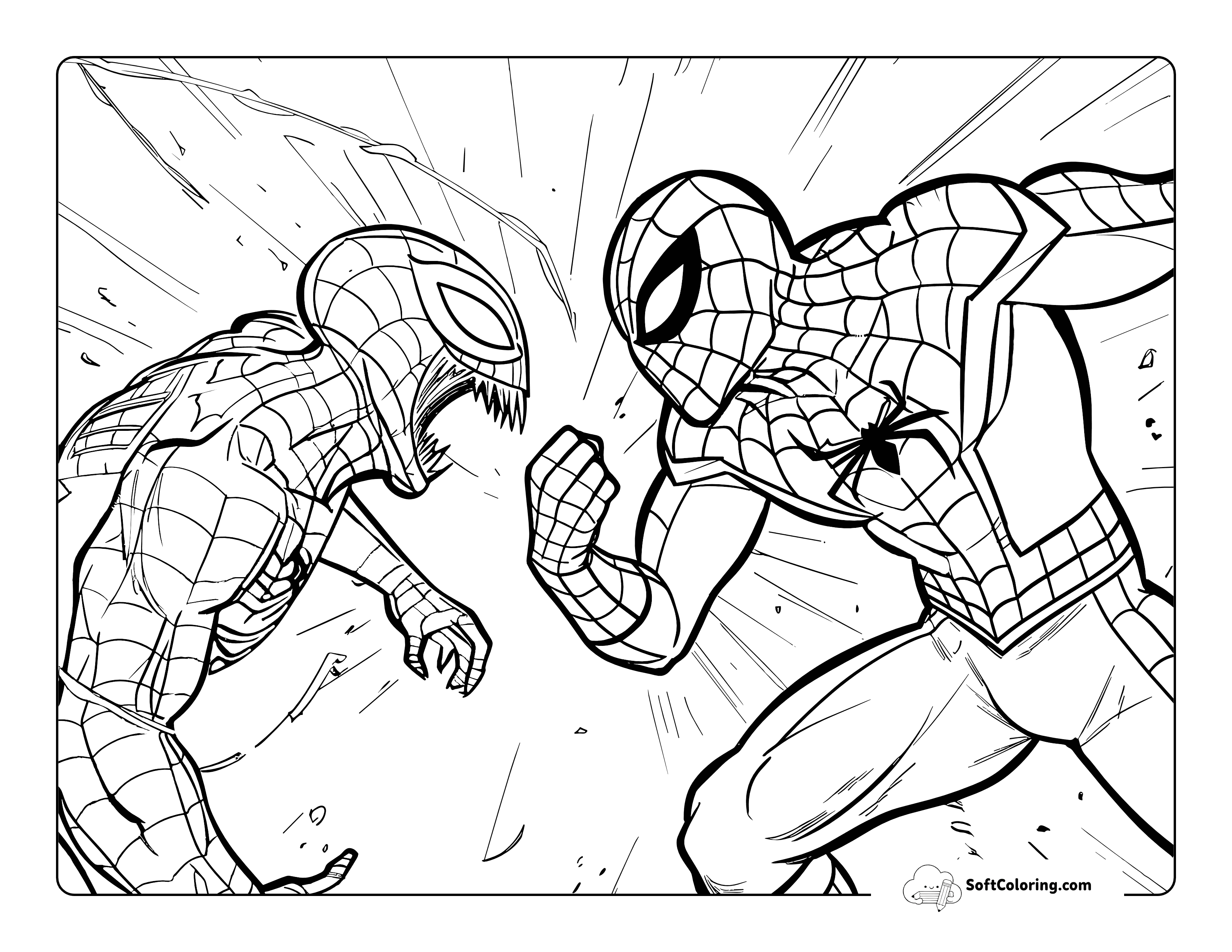 Venom-Inspired Villain Battle Coloring Sheet