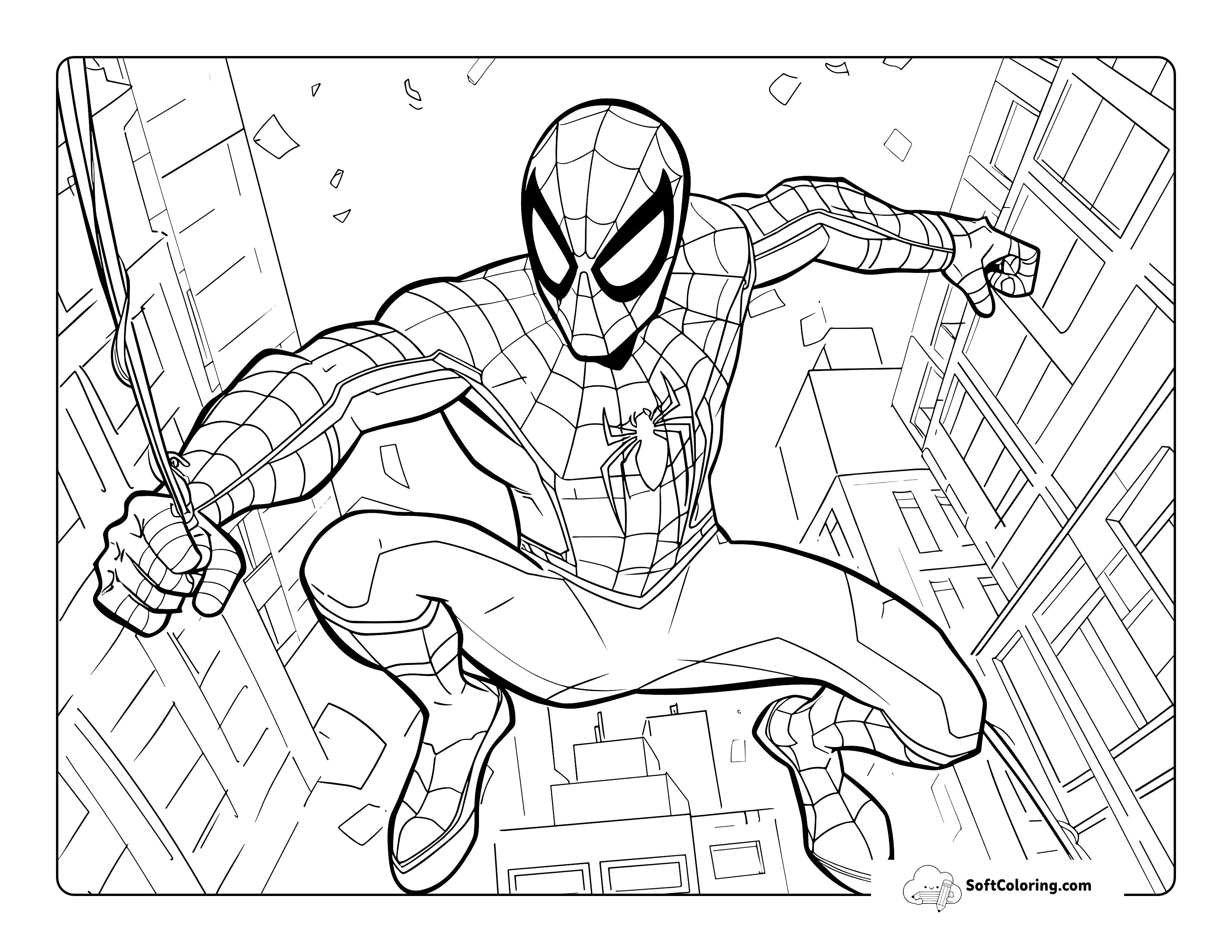 Spiderman-Inspired Web-Slinging Coloring Sheet