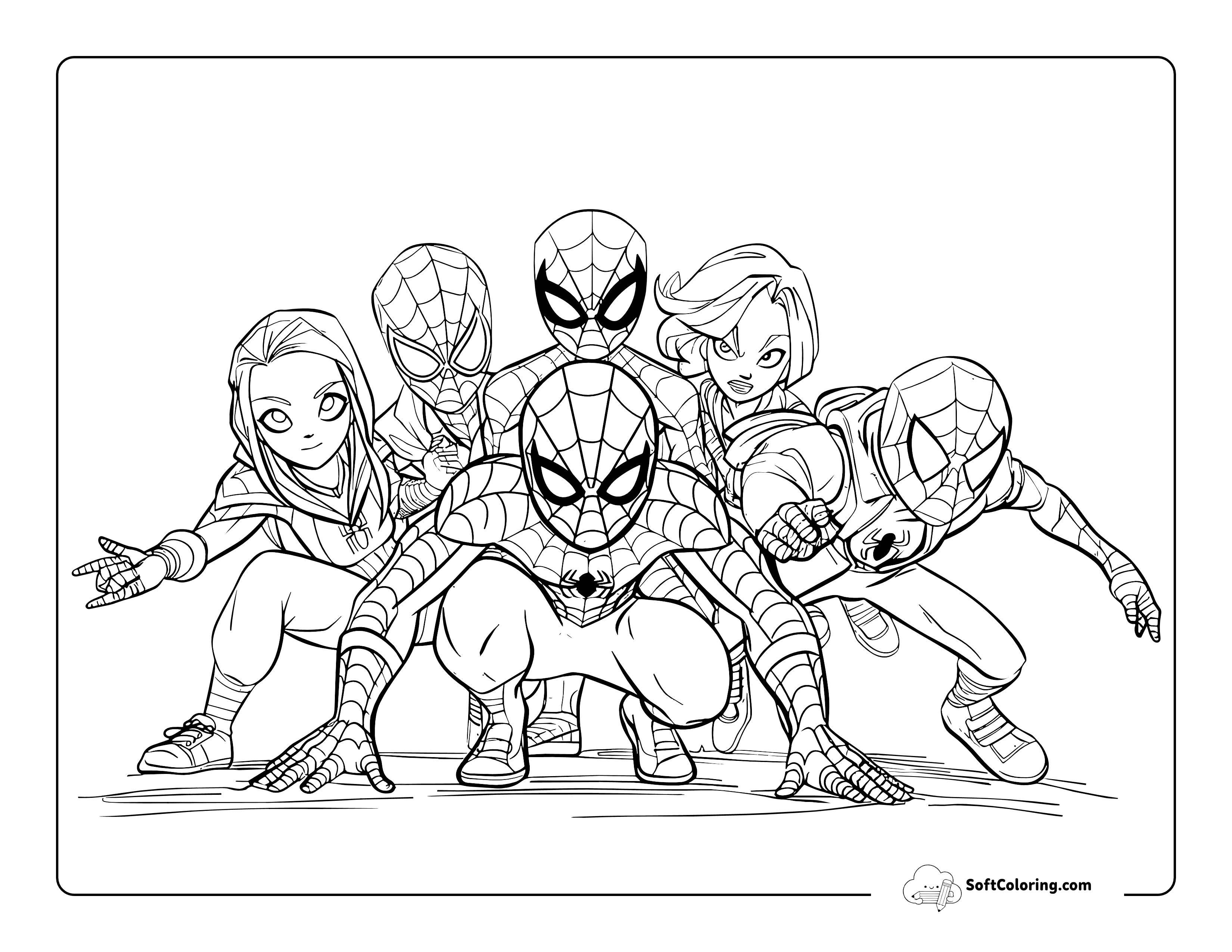 Spider-Verse-Inspired Coloring Page