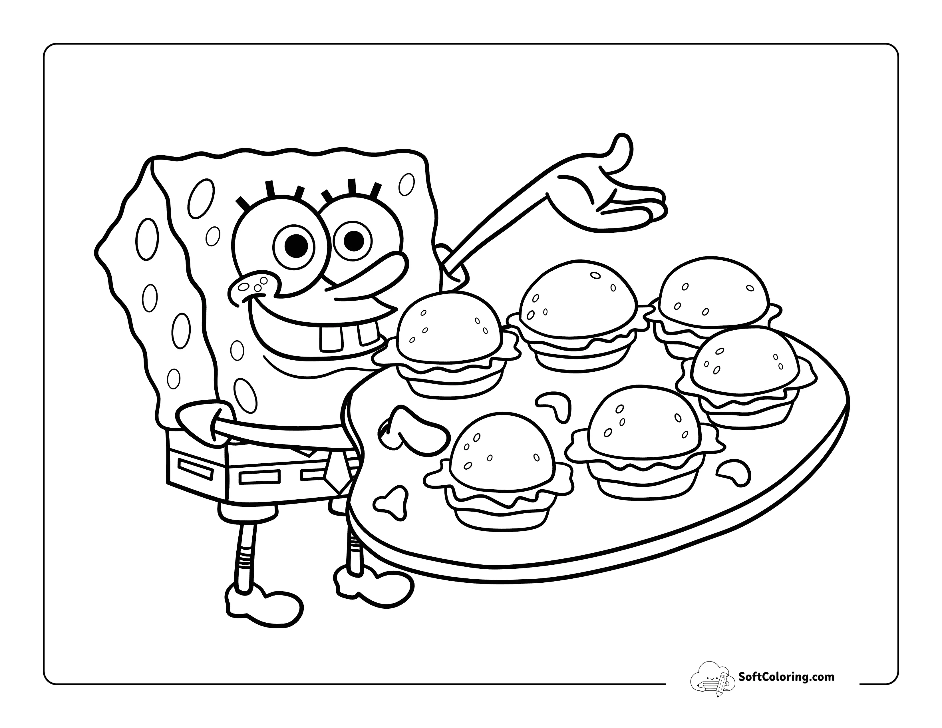 Pretty Patty Spongebob Inspired Coloring Page