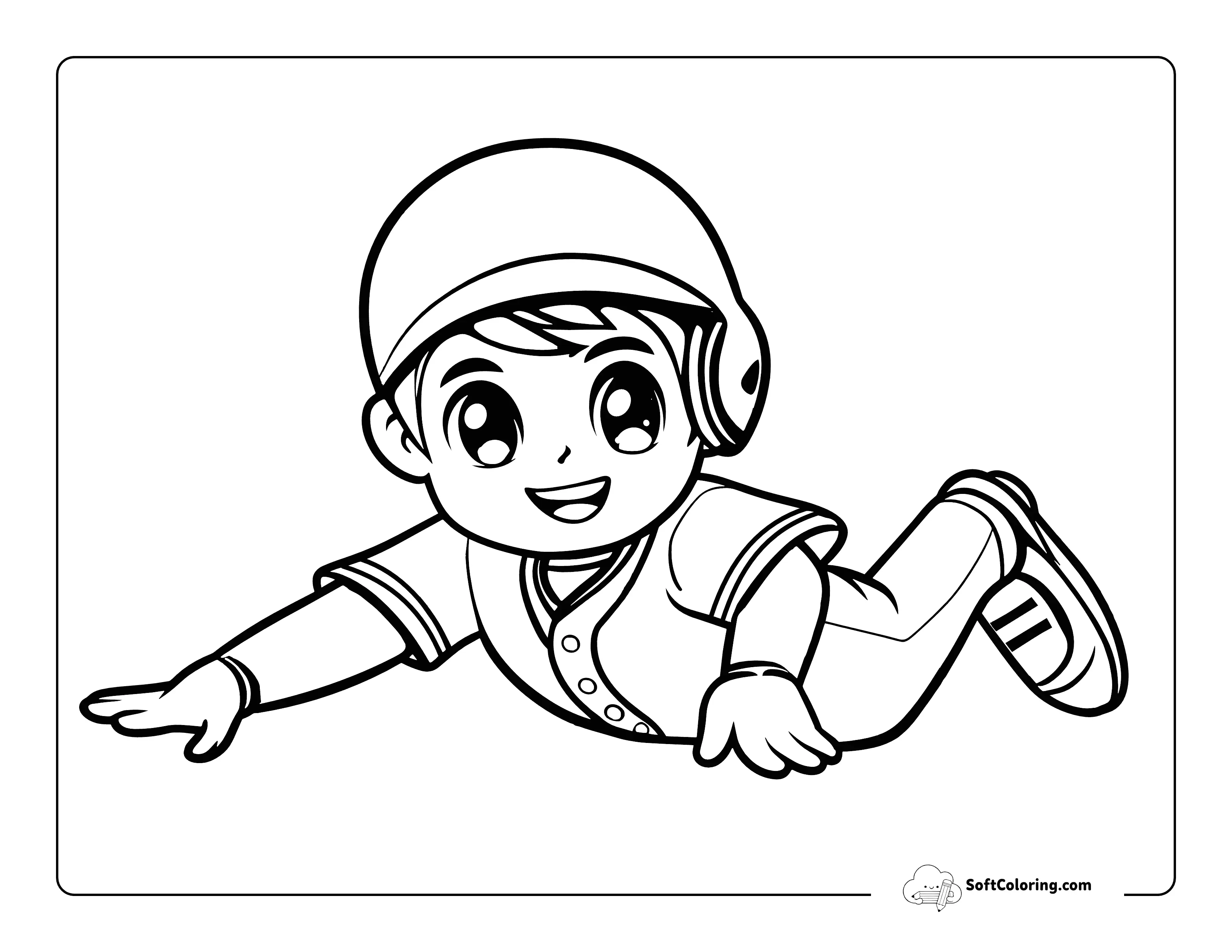 Cute Baseball Cartoon Sports Coloring Page