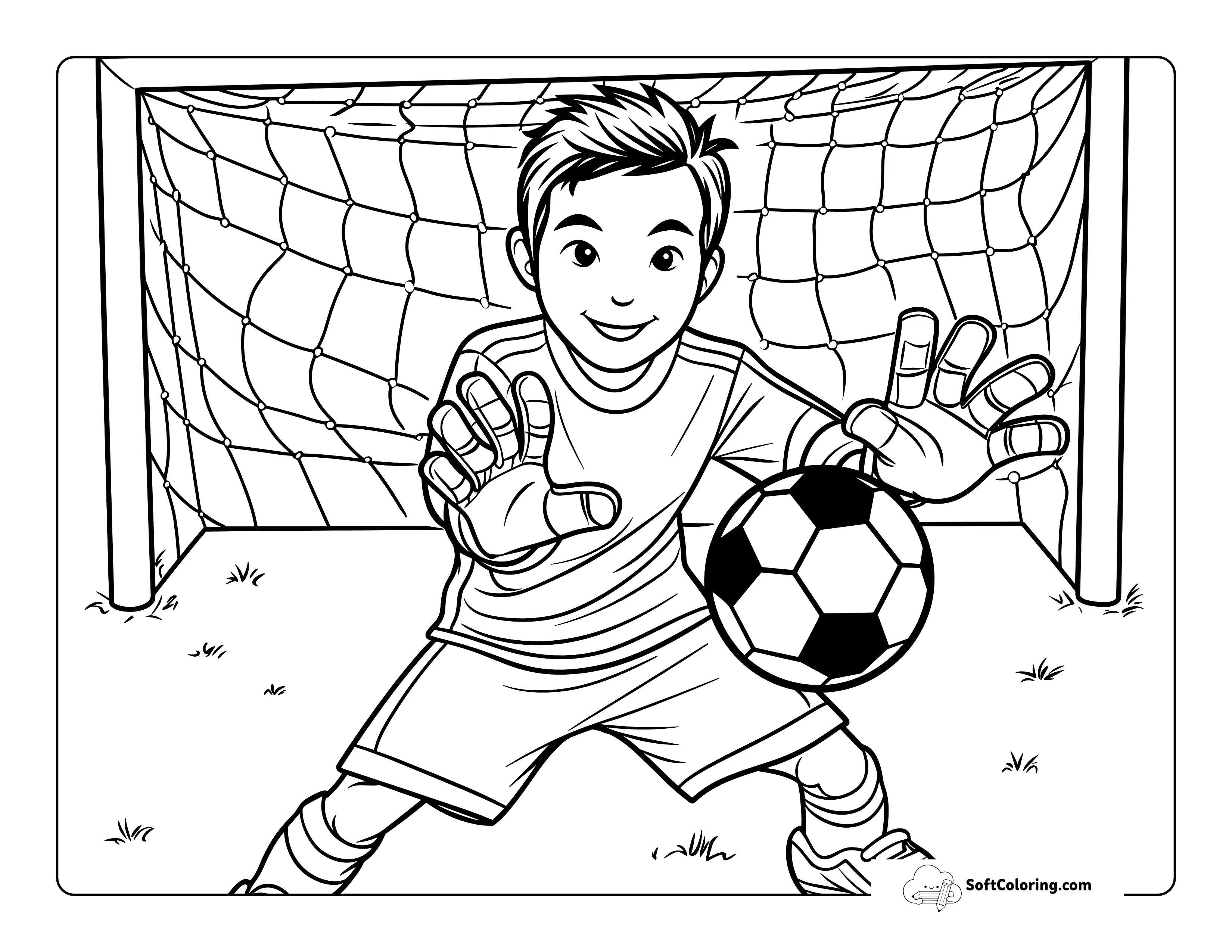 Soccer Goalie Sports Coloring Page