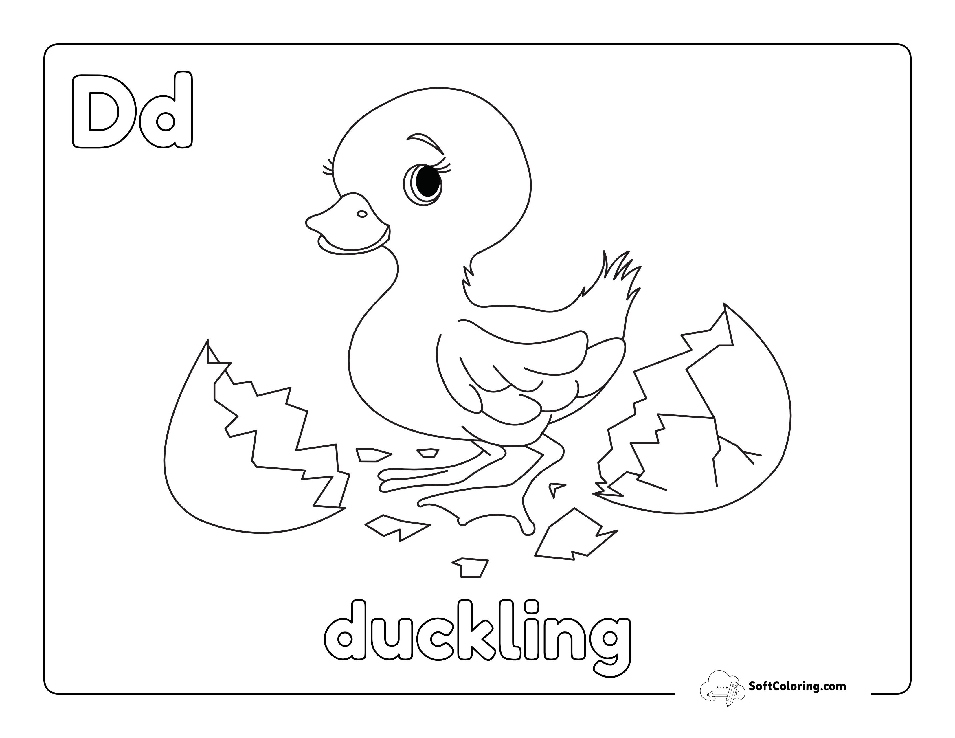 "D Is For Duck" Alphabet Coloring