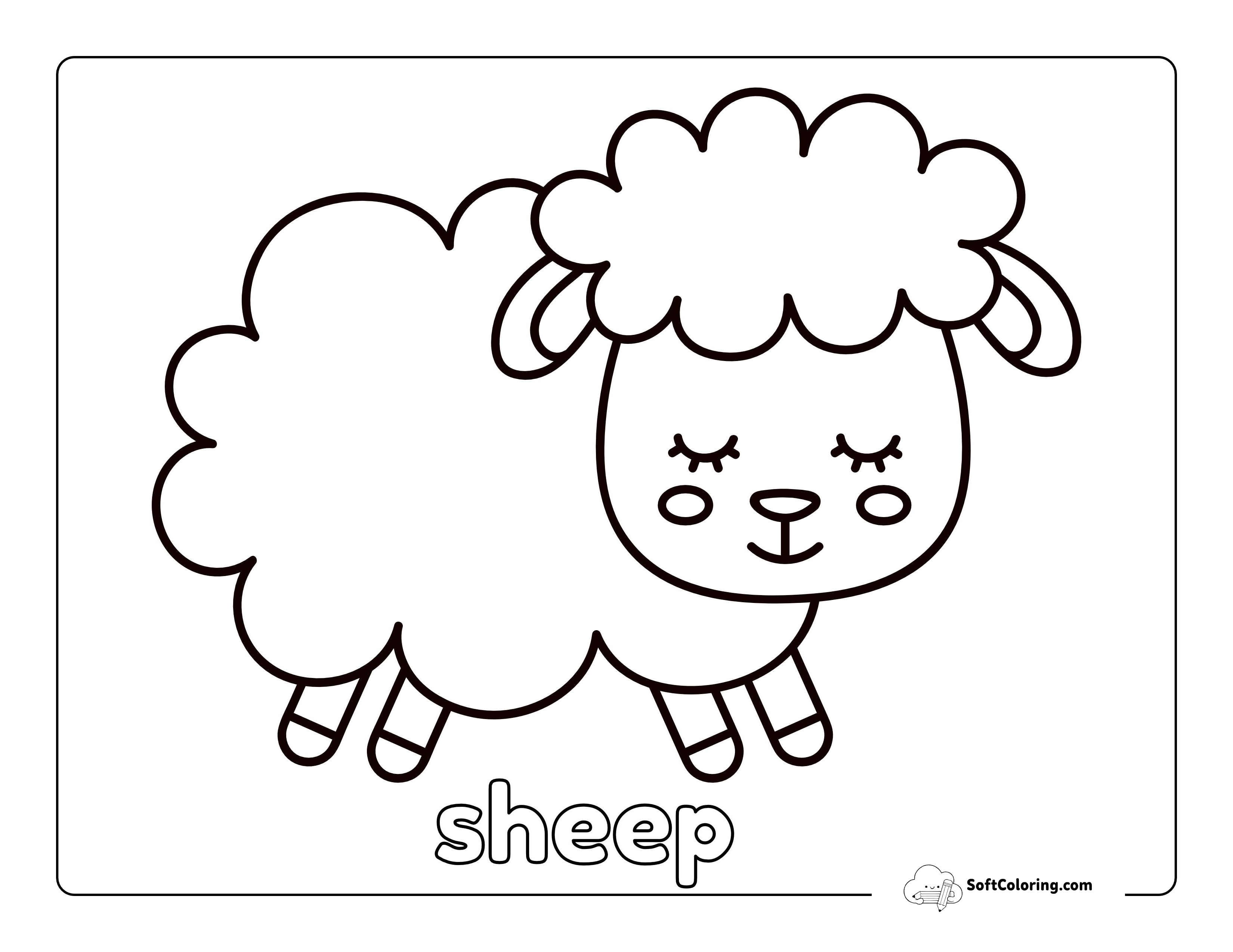 Sheep Coloring Page For Preschoolers