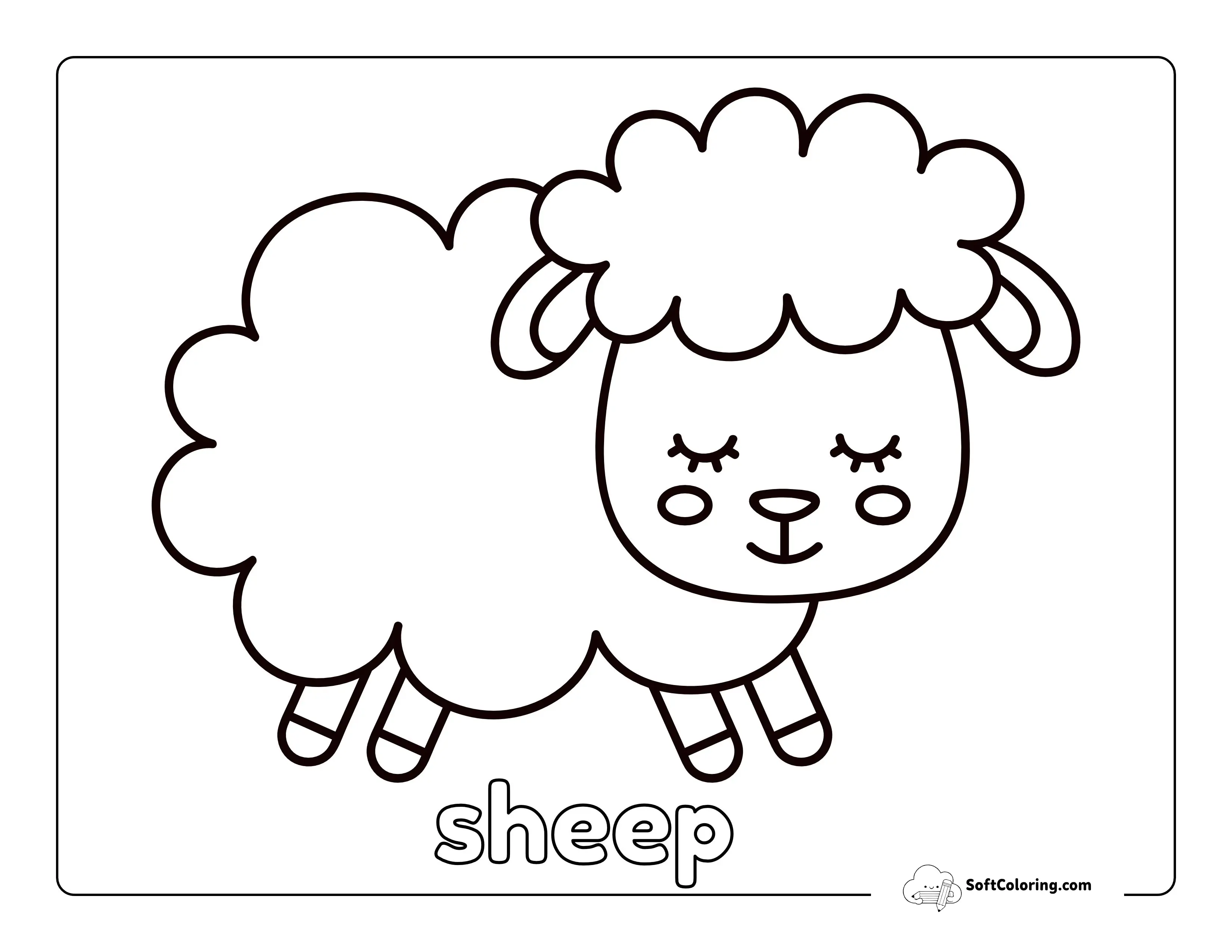 Sheep Coloring Page For Preschoolers