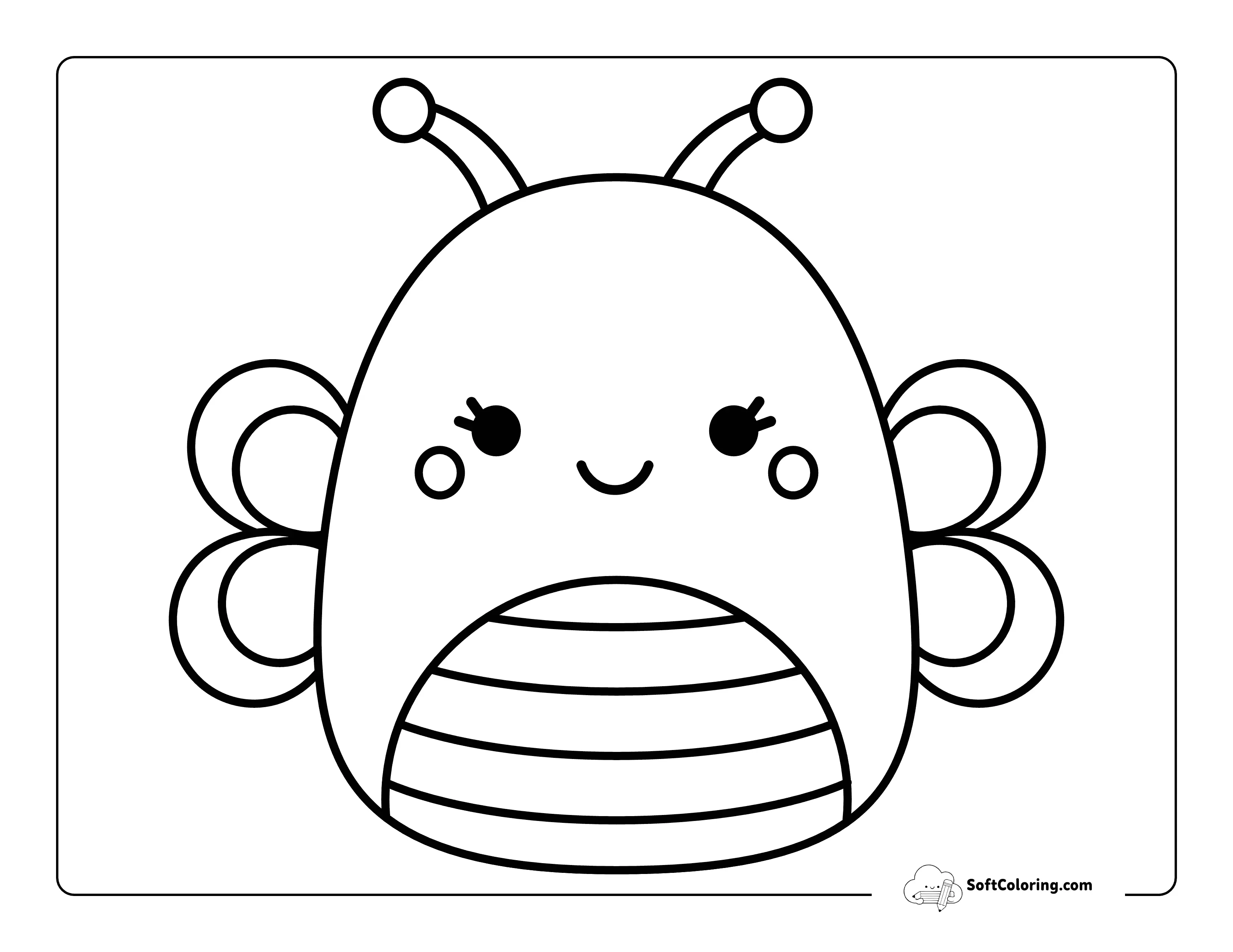 Butterly Squishmallow-Inspired Coloring Sheet