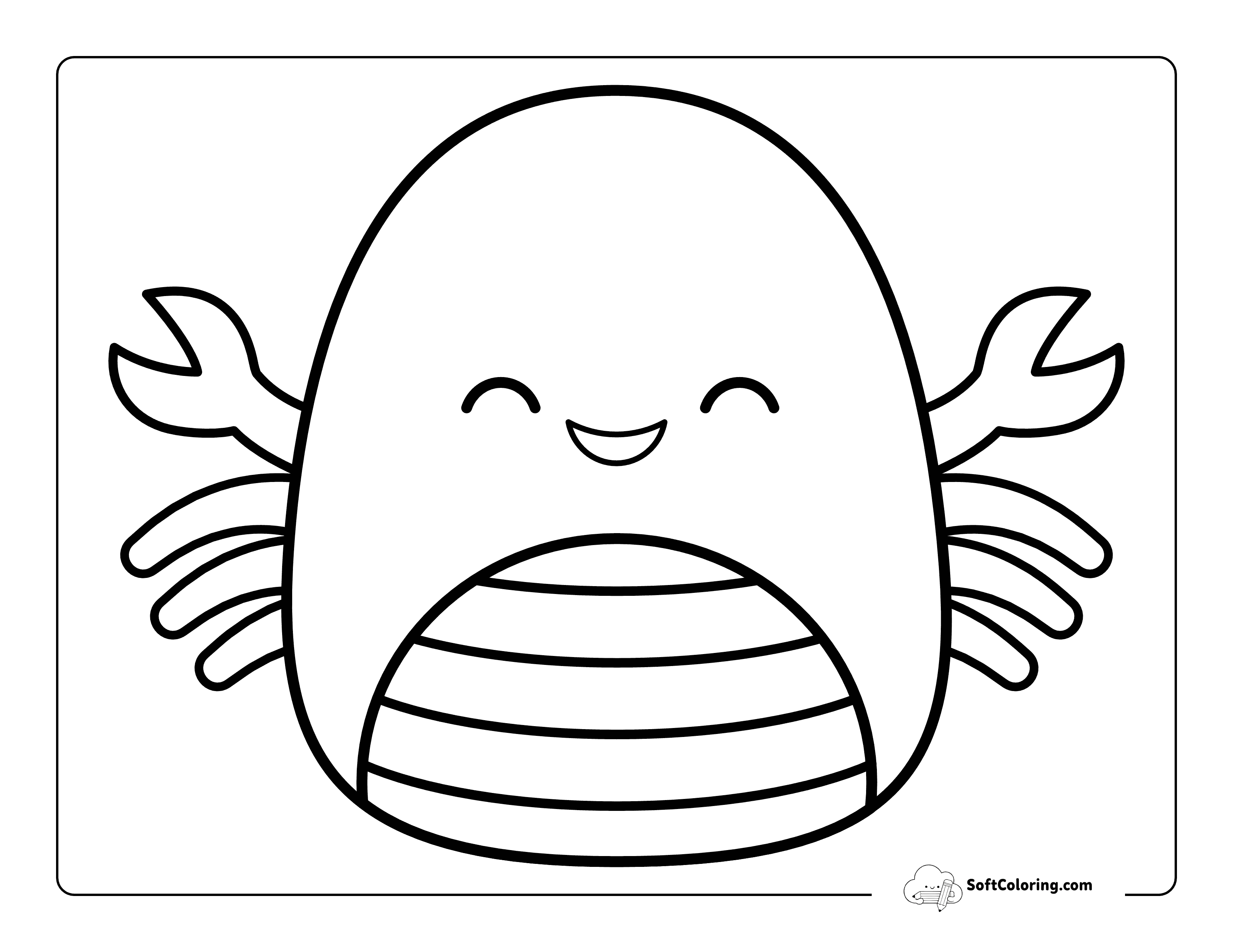 Coloring Page For Kids Inspired By Crab Squishmallow