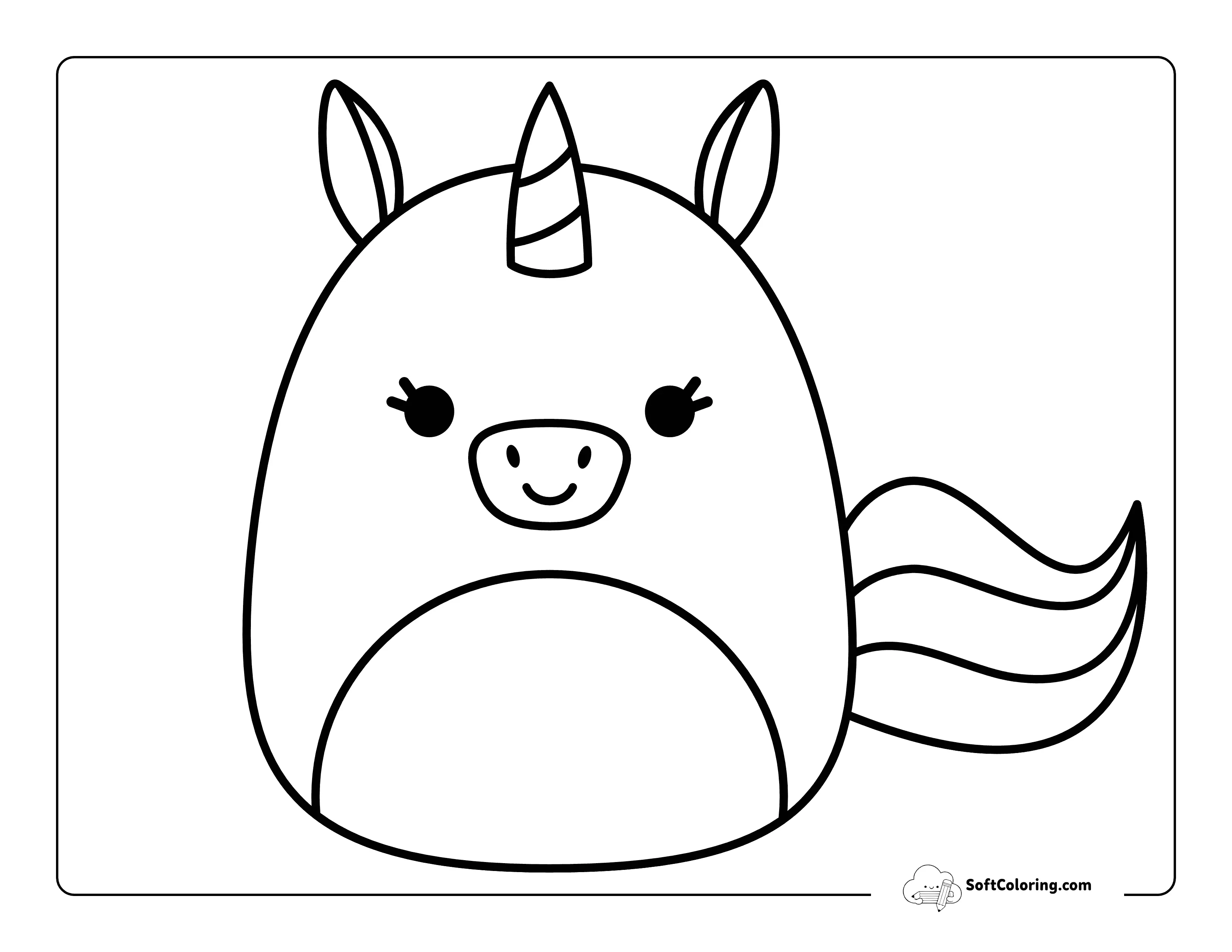 Cute Coloring Page Inspired By Unicorn Squishmallow