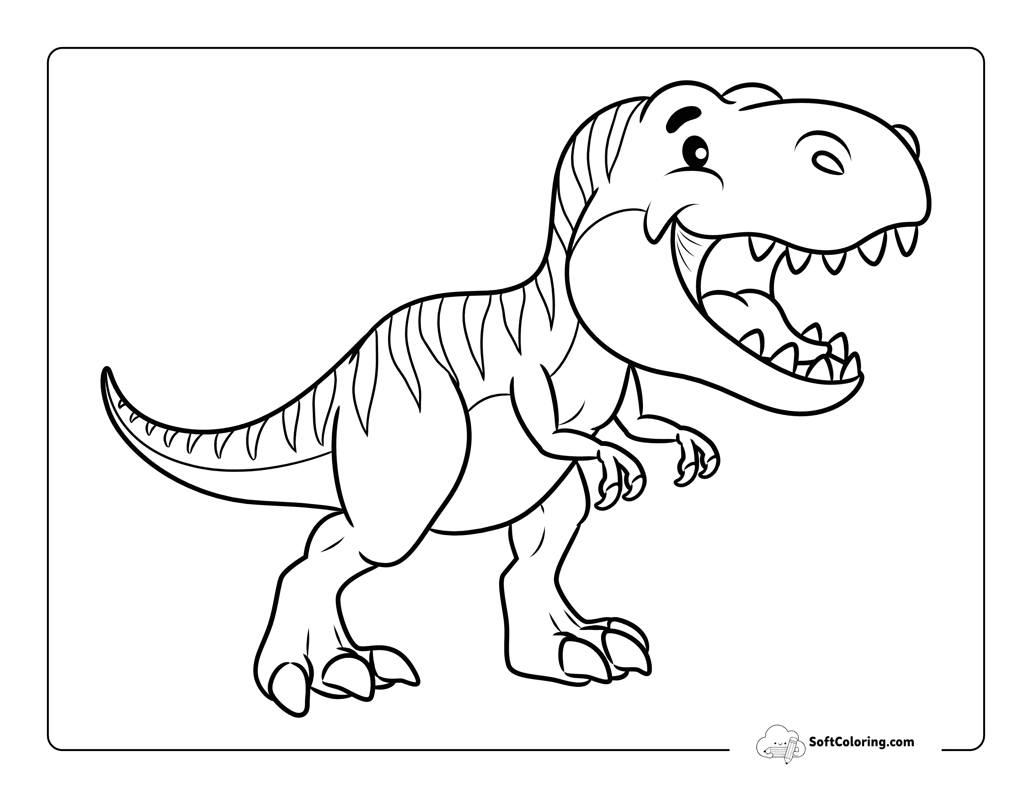 Easy T-Rex Coloring Sheet For Kids
