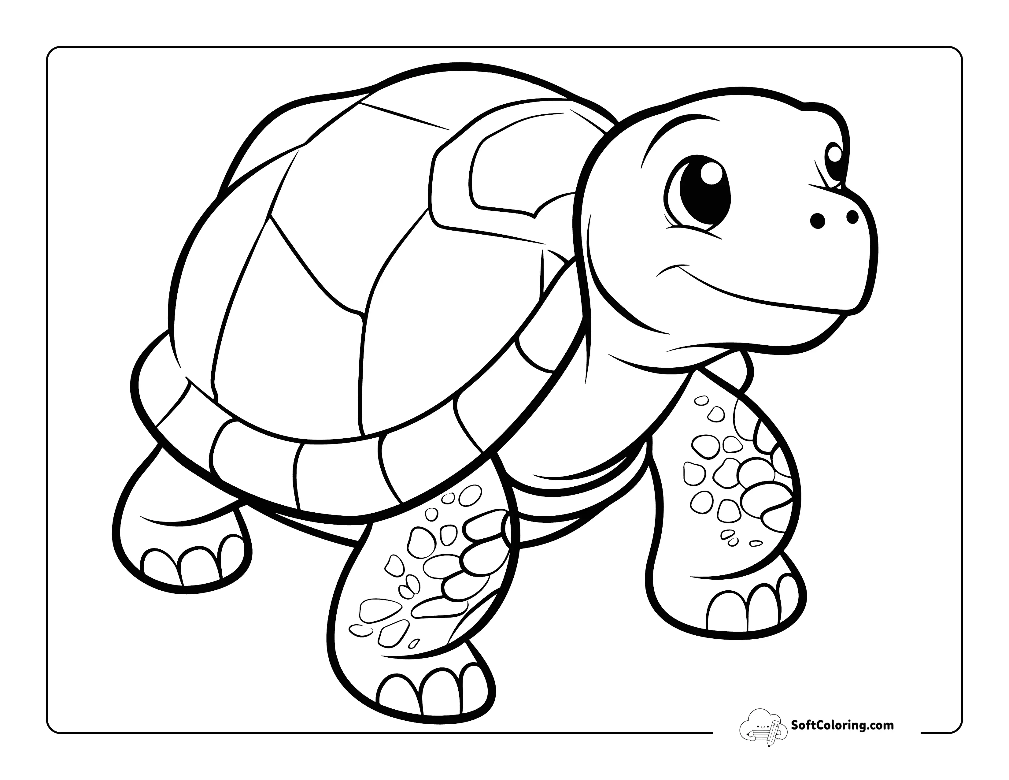 Easy Printable Turtle Coloring Page