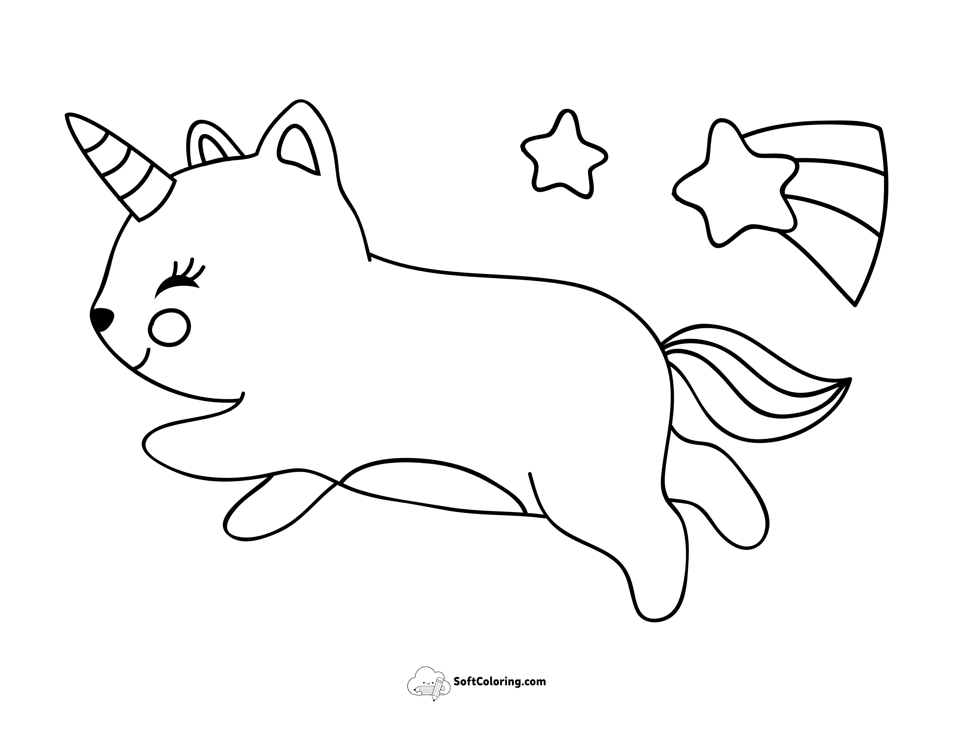 Kawaii Caticorn With Shooting Star Picture