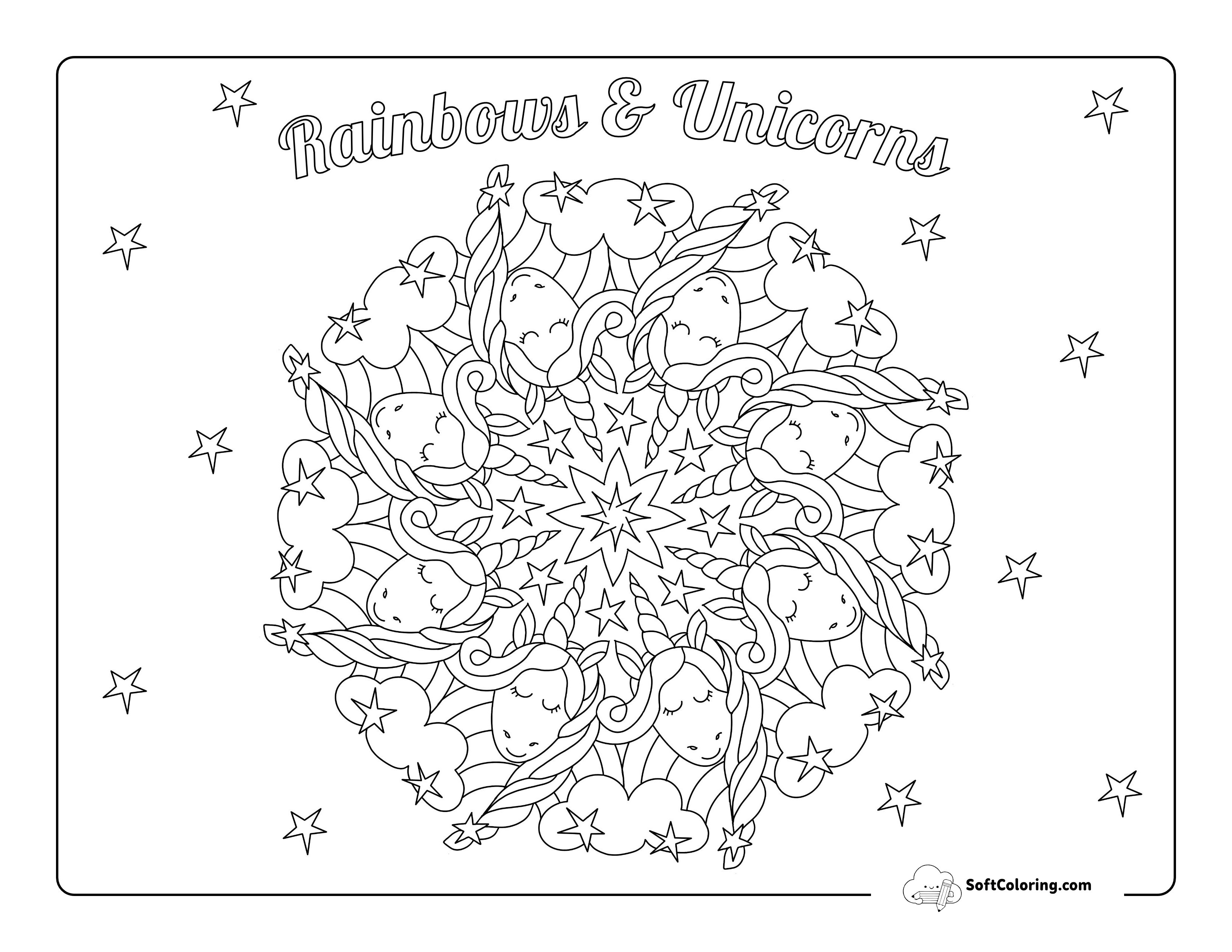 Mandala Unicorn Coloring Page For Adults
