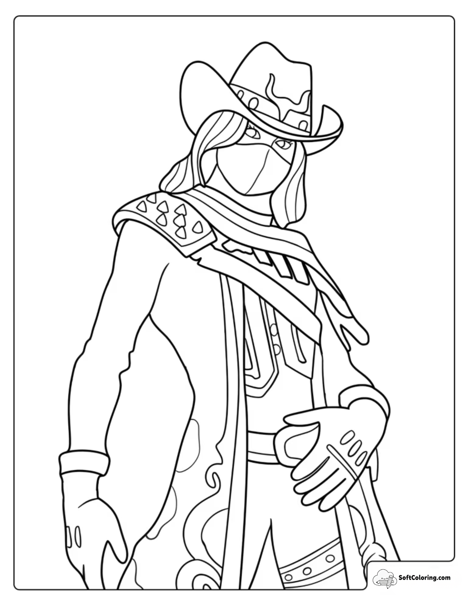 Calamity Cowgirl From Fortnite Coloring Page