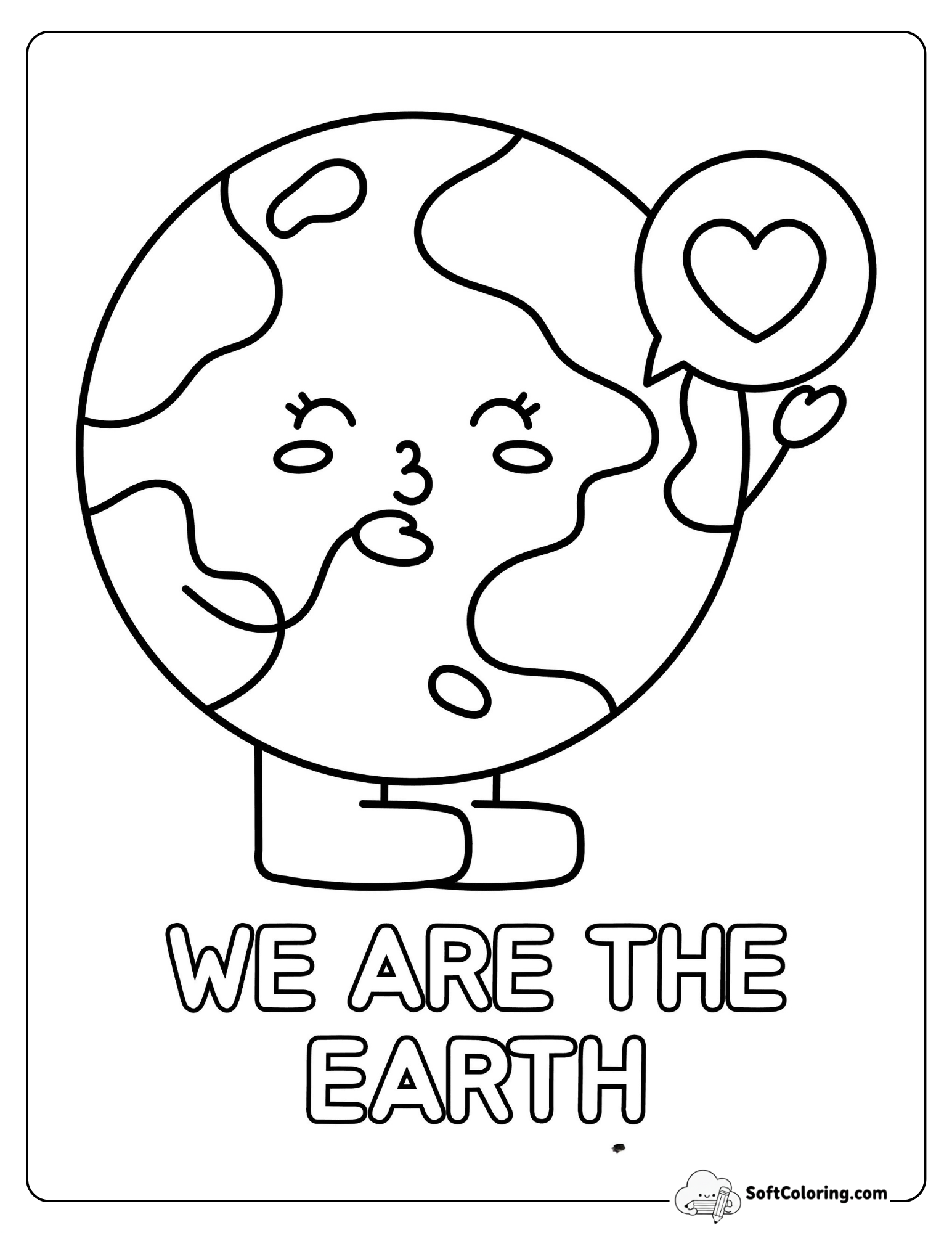 Cute Cartoon Earth Blowing A Kiss