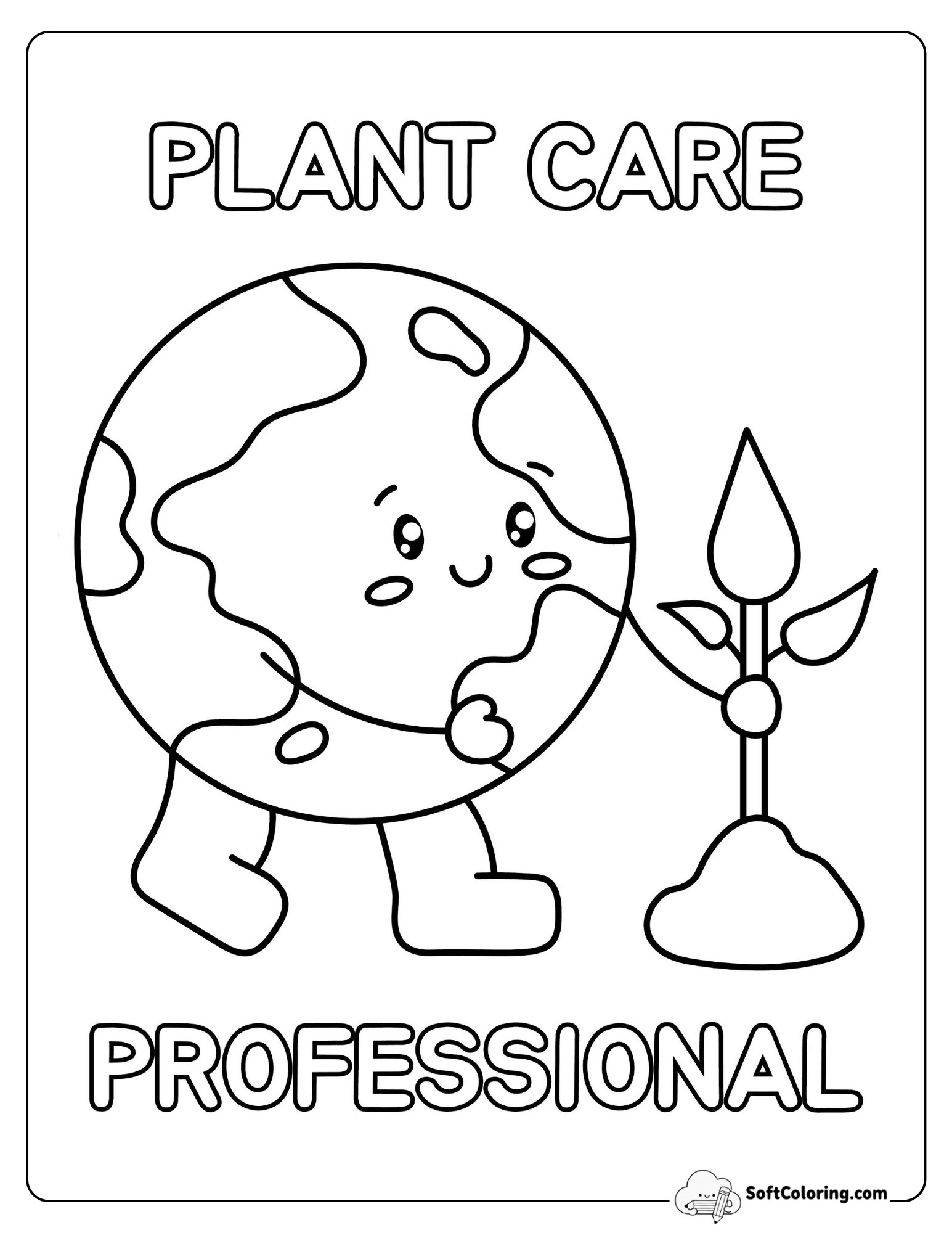 Plant Care Professional - Cartoon Planet Earth To Color