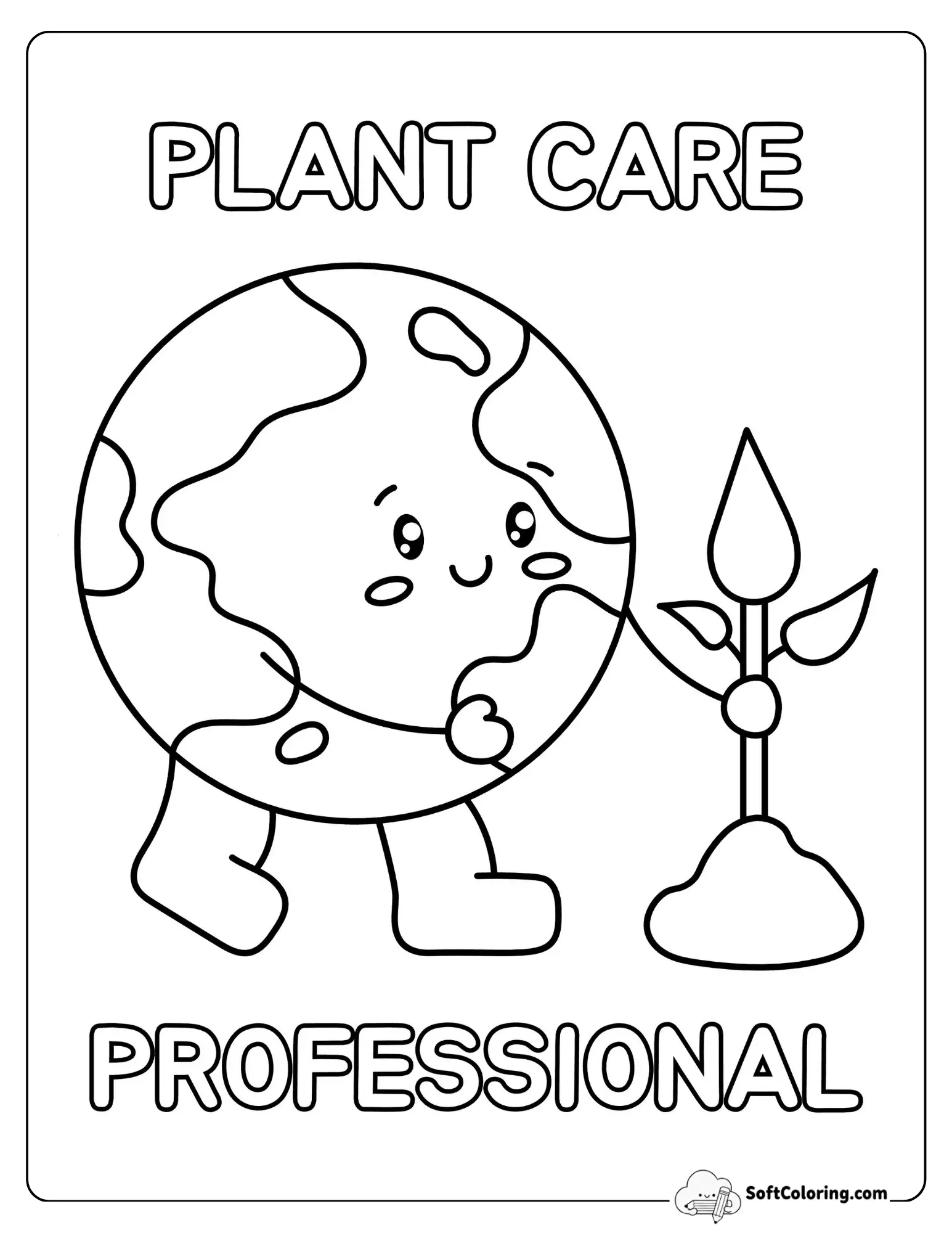 Plant Care Professional - Cartoon Planet Earth To Color