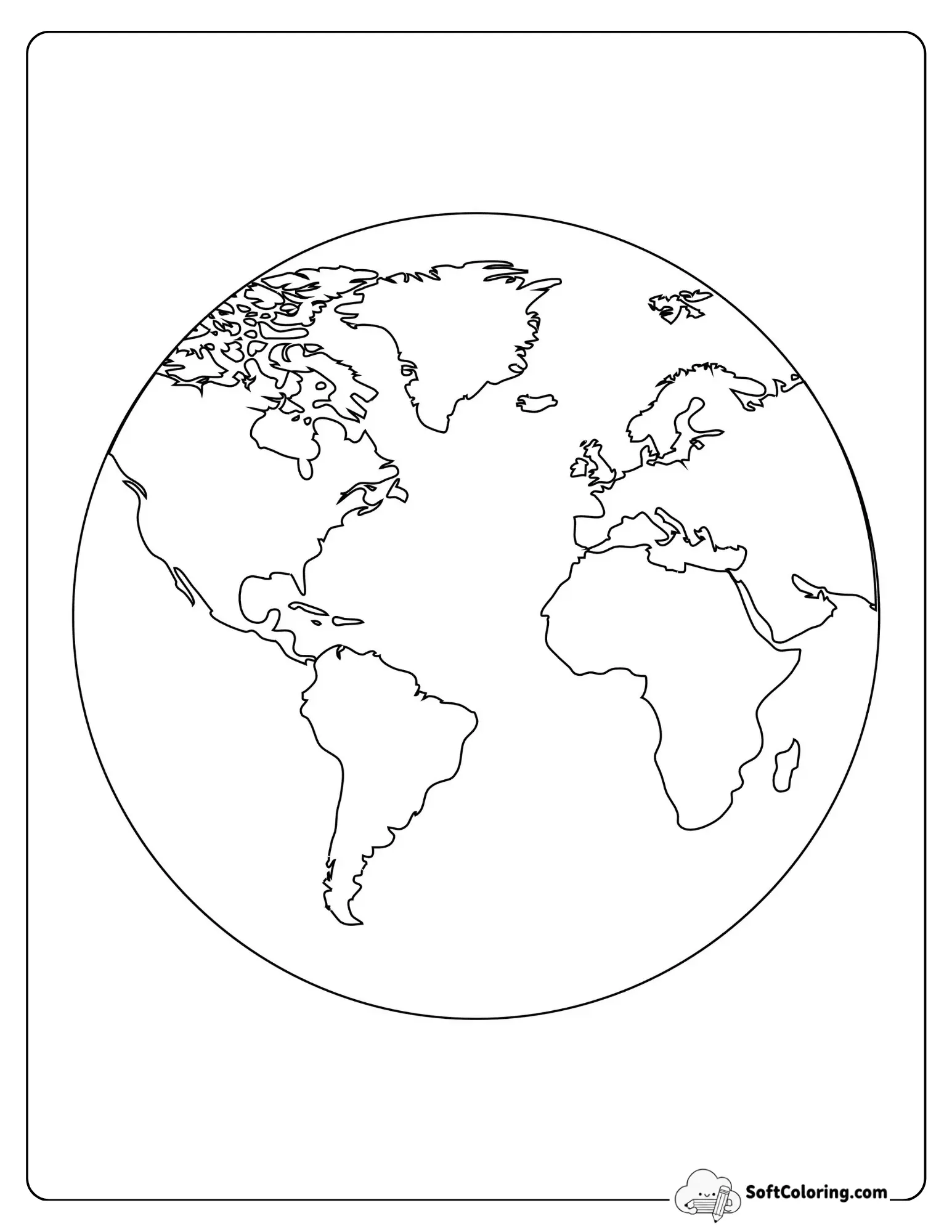 Planet Earth Coloring Page