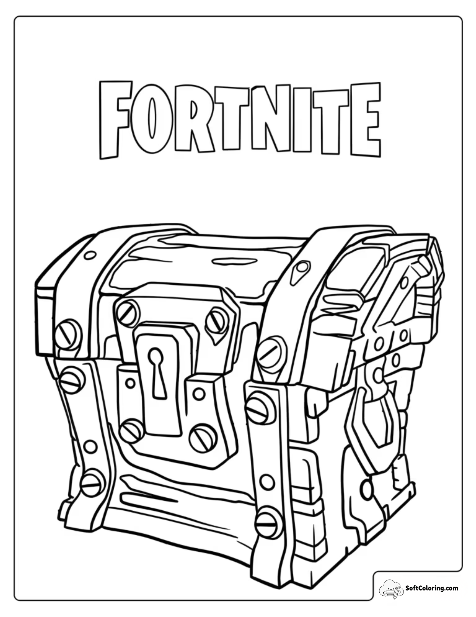 Fortnite Battle Royale Chest Coloring Page