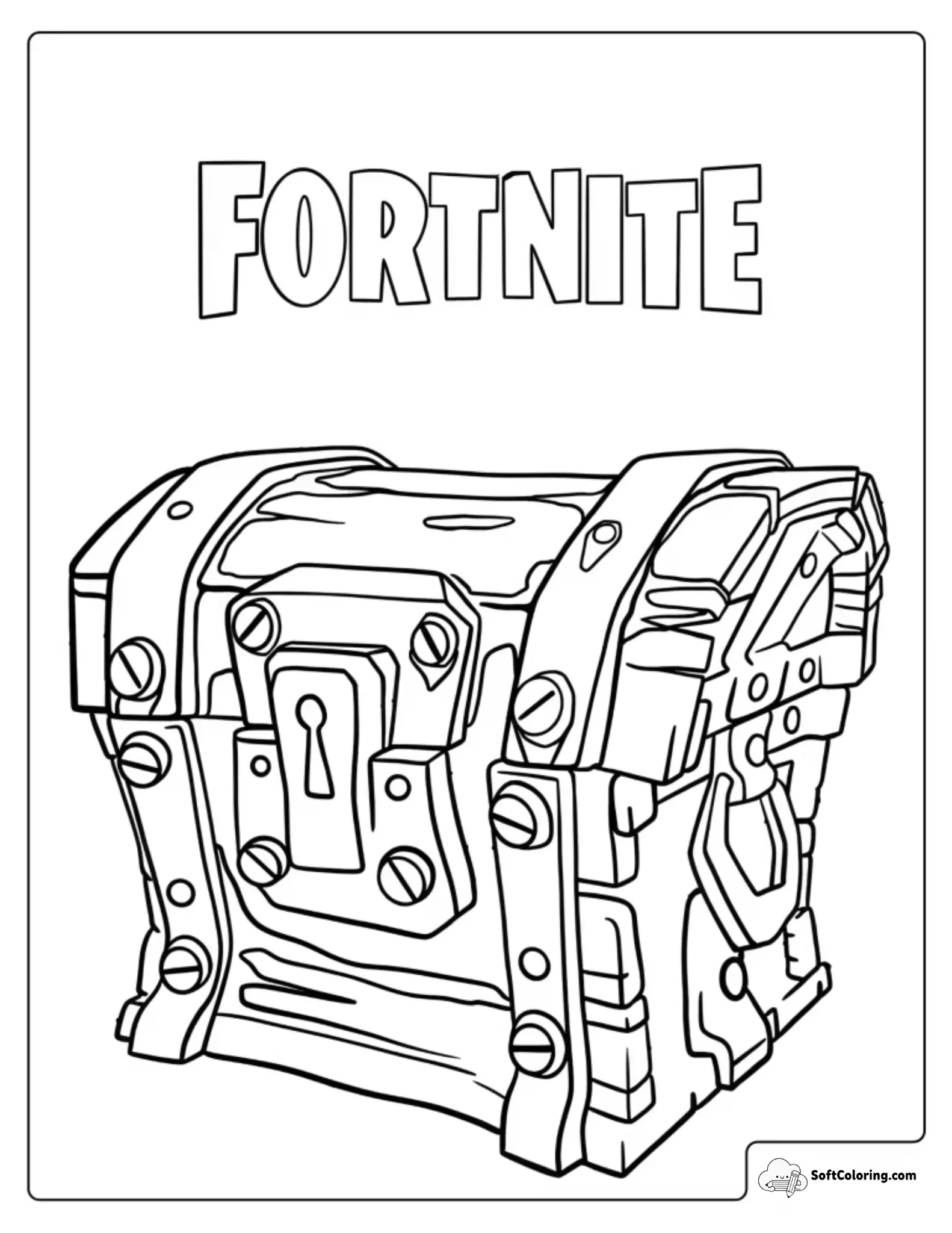 Fortnite Battle Royale Chest Coloring Page