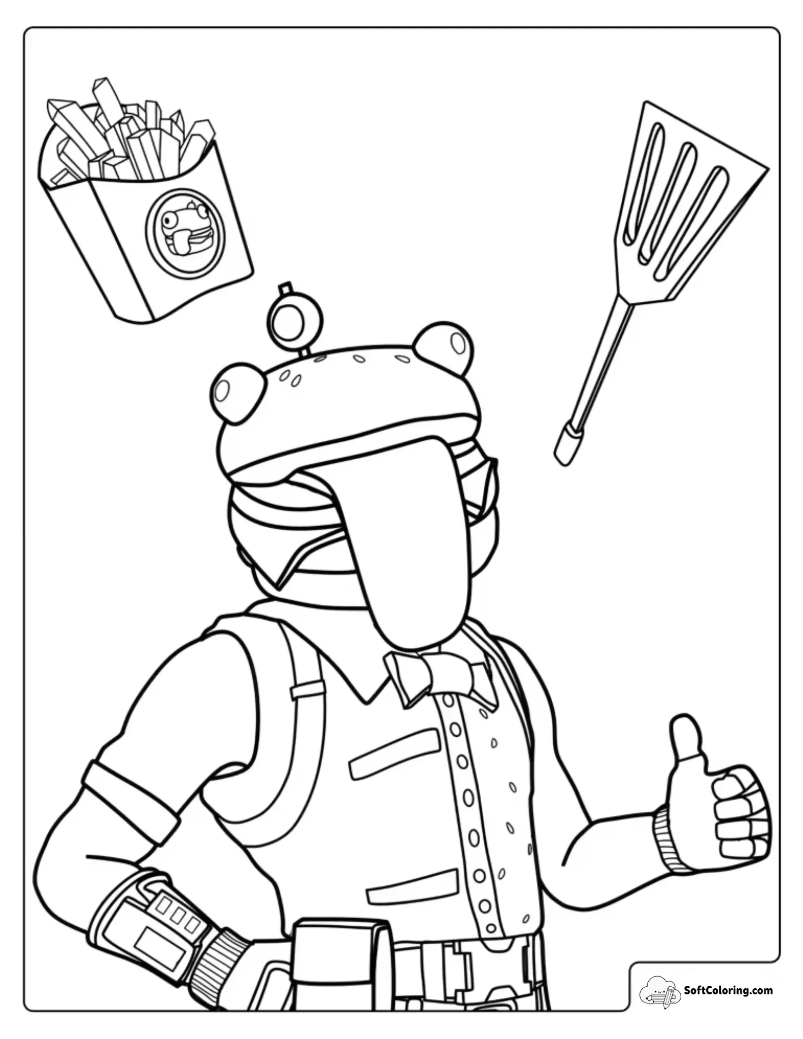 Fortnite Burger Boss Coloring Page