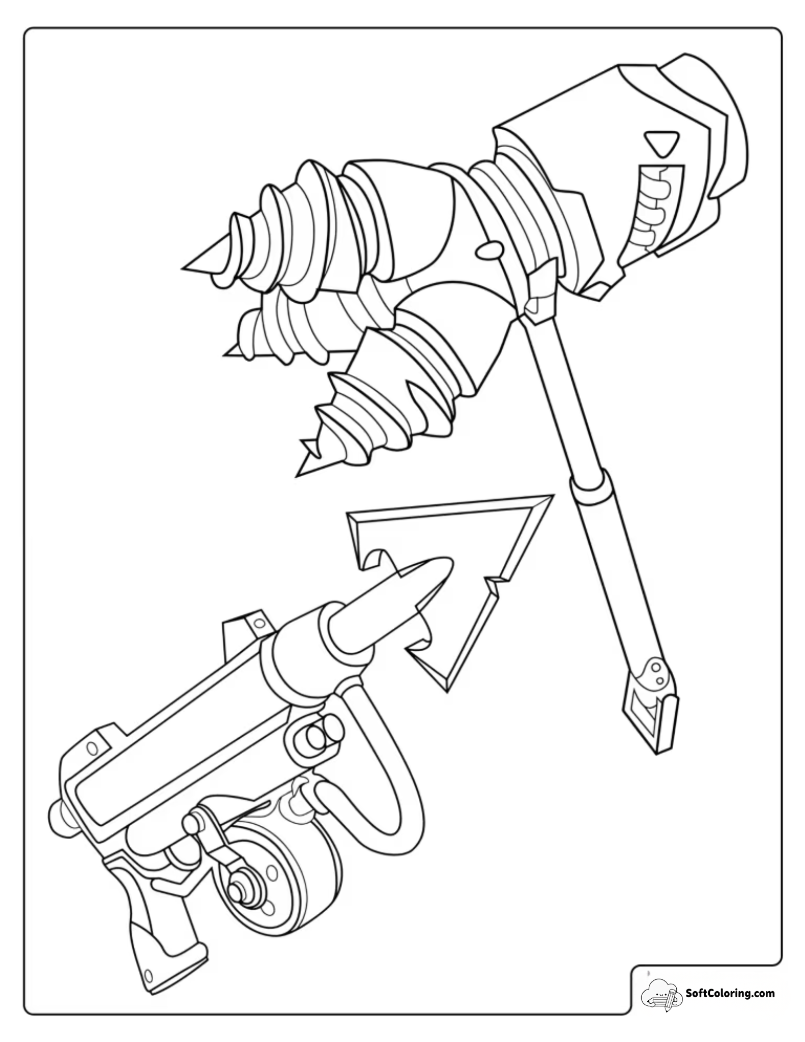 Fortnite Harpoon Gun And Rockbreaker Coloring Page