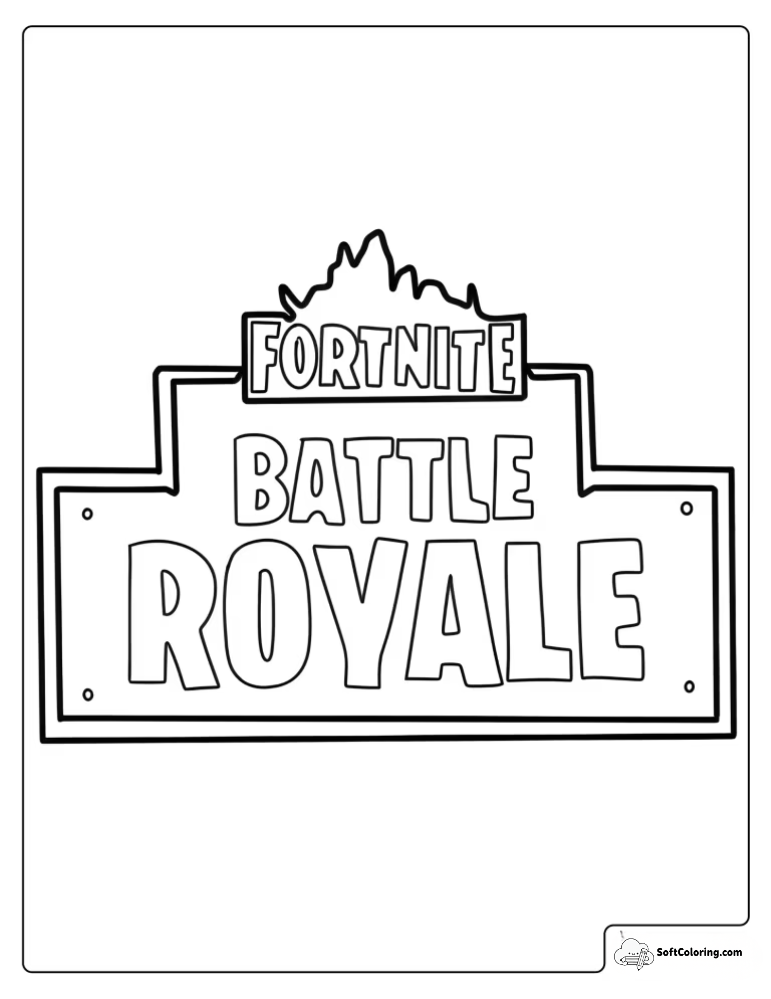 Fortnite Logo Coloring Page