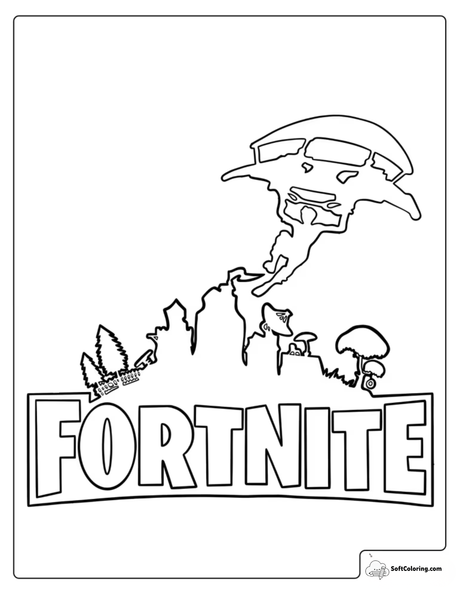 Fortnite Logo Design Coloring Page