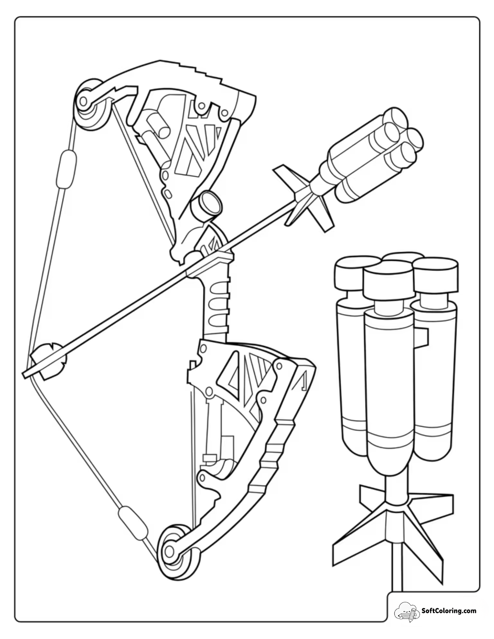 Fortnite Mechanical Explosive Bow Coloring Page