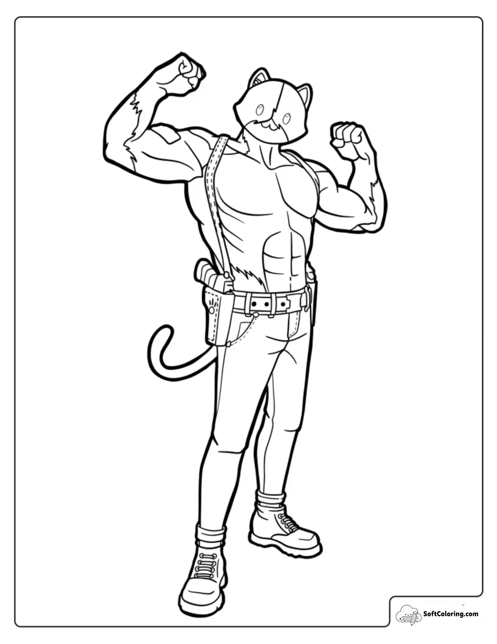 Fortnite Meowscles Skin Coloring Page
