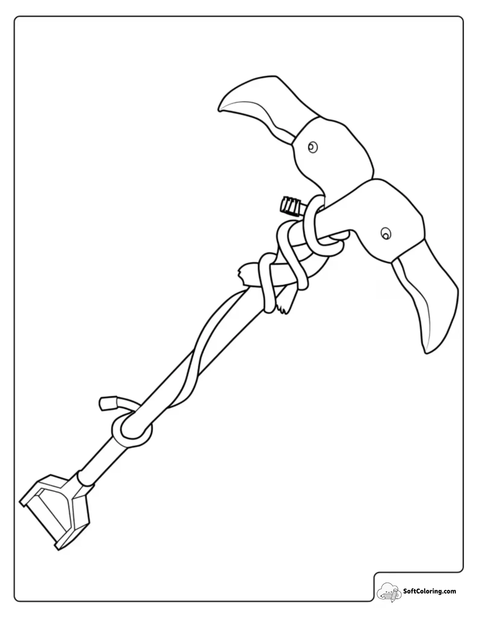 Fortnite Pink Flamingo Pickaxe Coloring Page