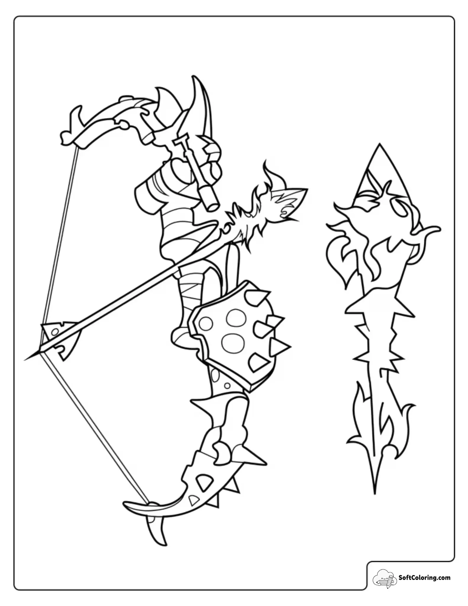 Fortnite Primal Flame Bow Coloring Page