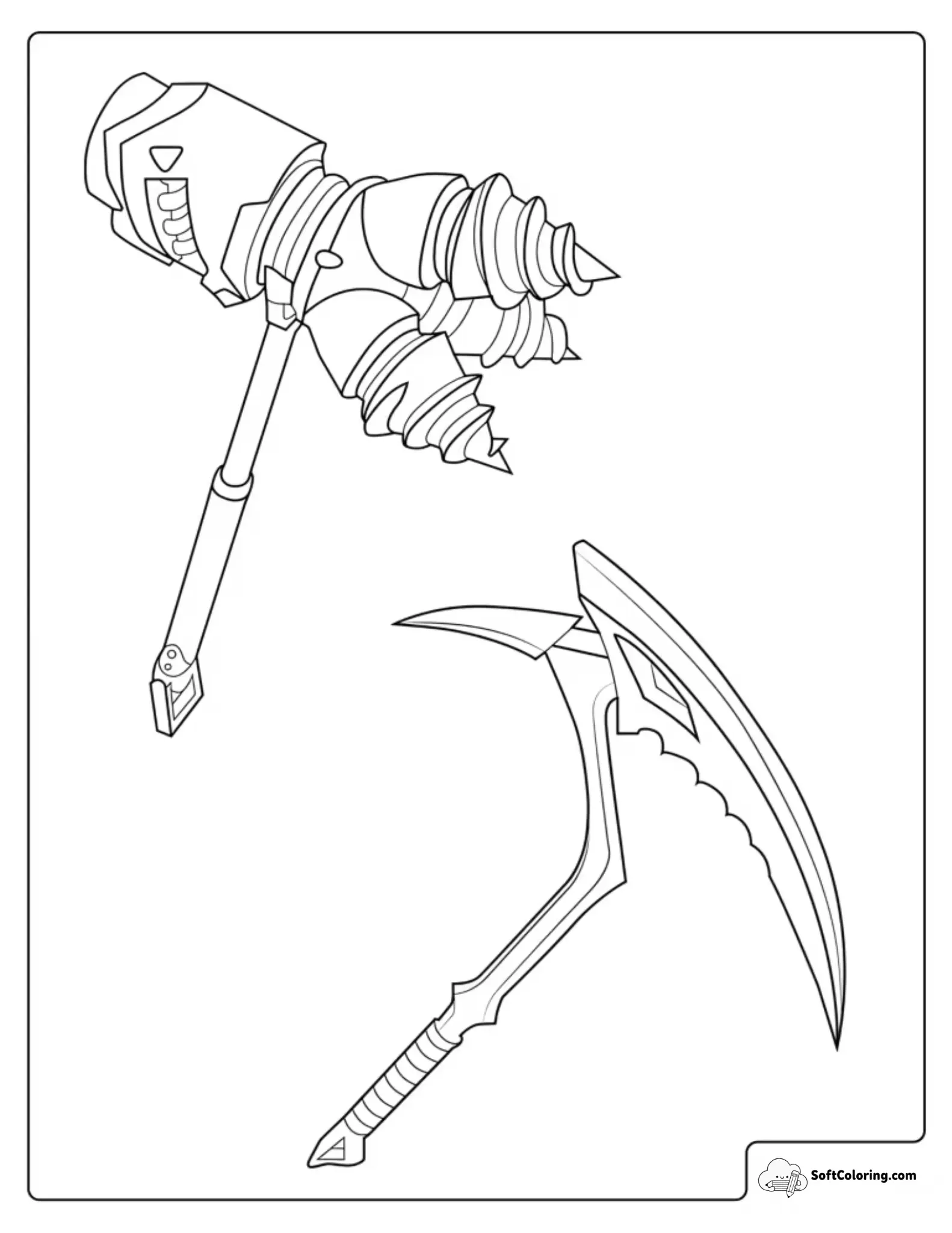 Fortnite Rockbreaker And Crimson Scythe Coloring Page