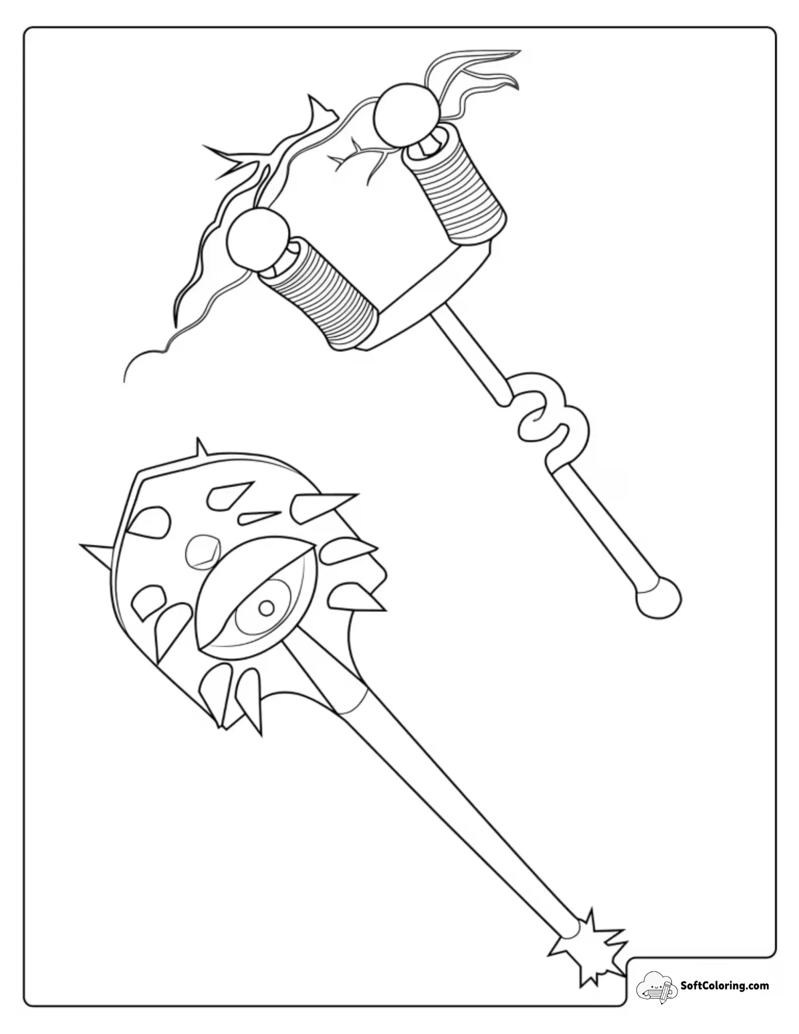 Fortnite Vision Axe And Ac Dc Axe Coloring Page