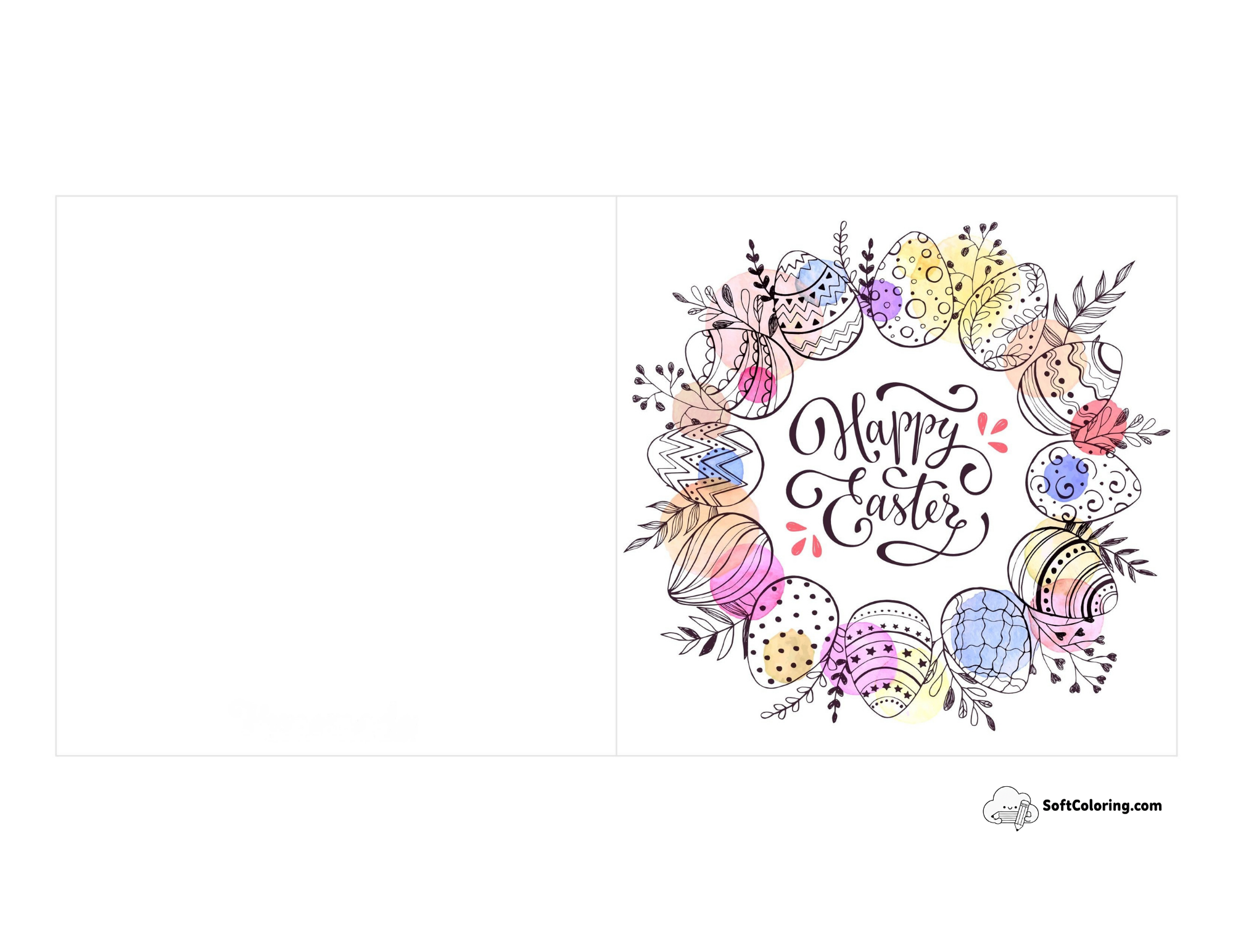 "Happy Easter" Wreath Card