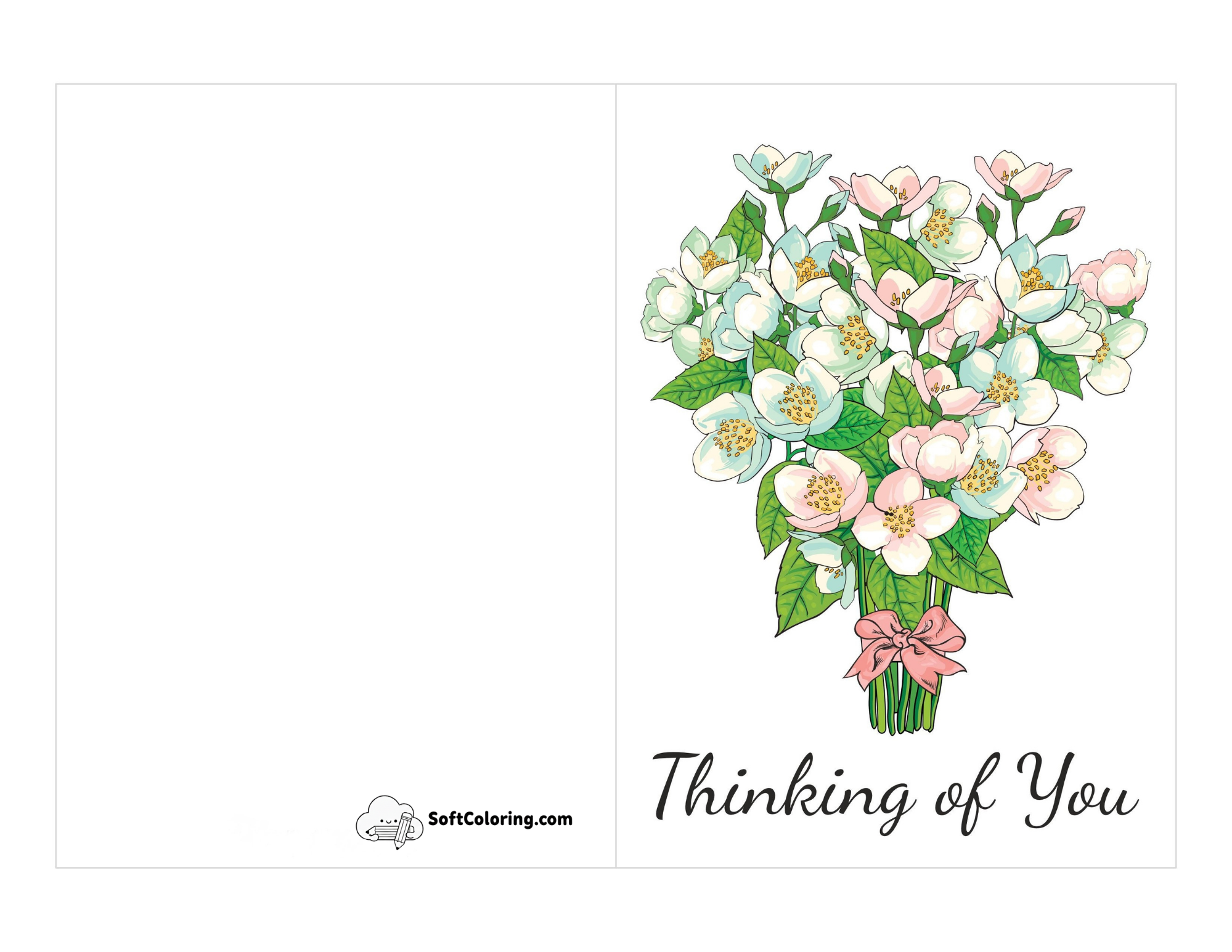 "Thinking Of You" Bunch Of Flowers Card