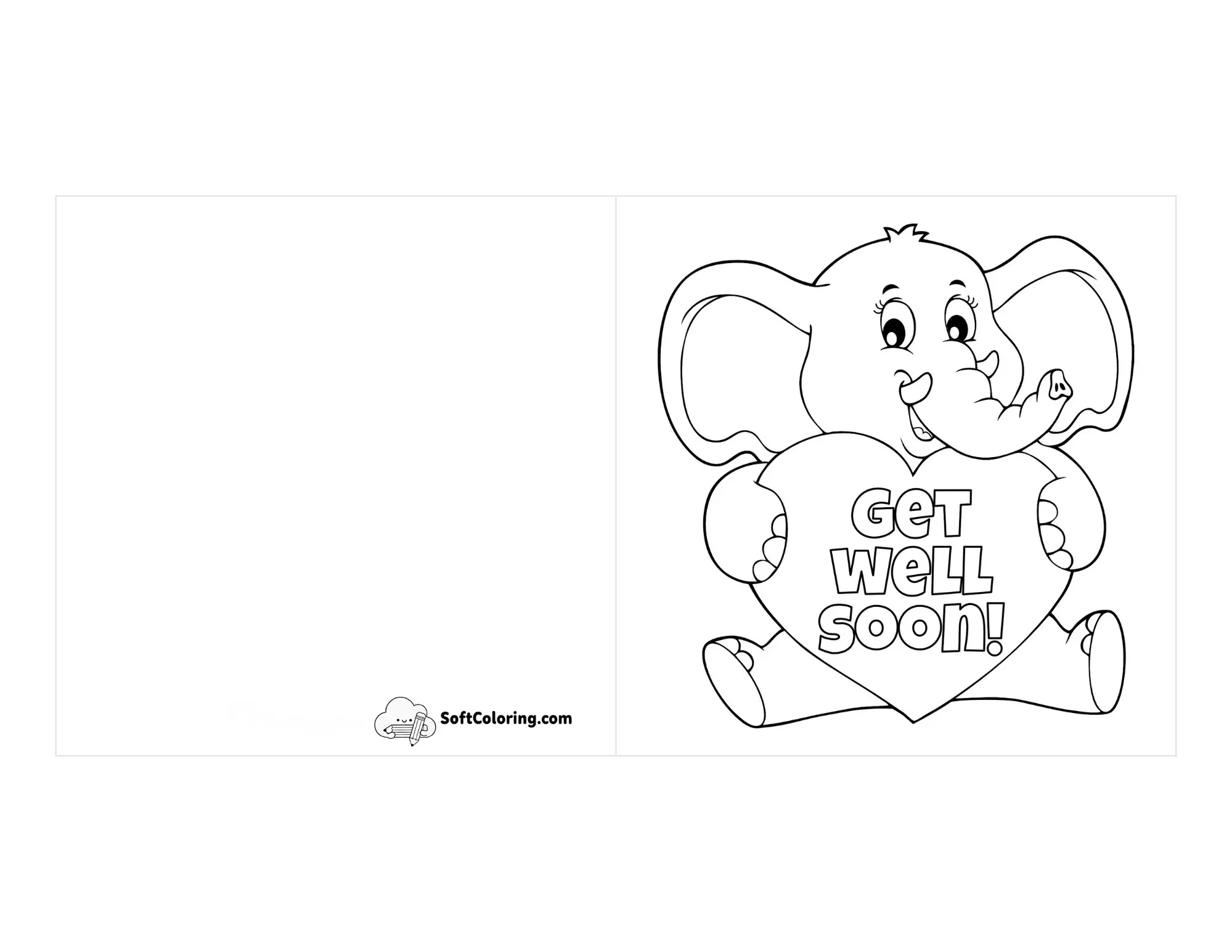 "Get Well Soon" Cute Card For Kids