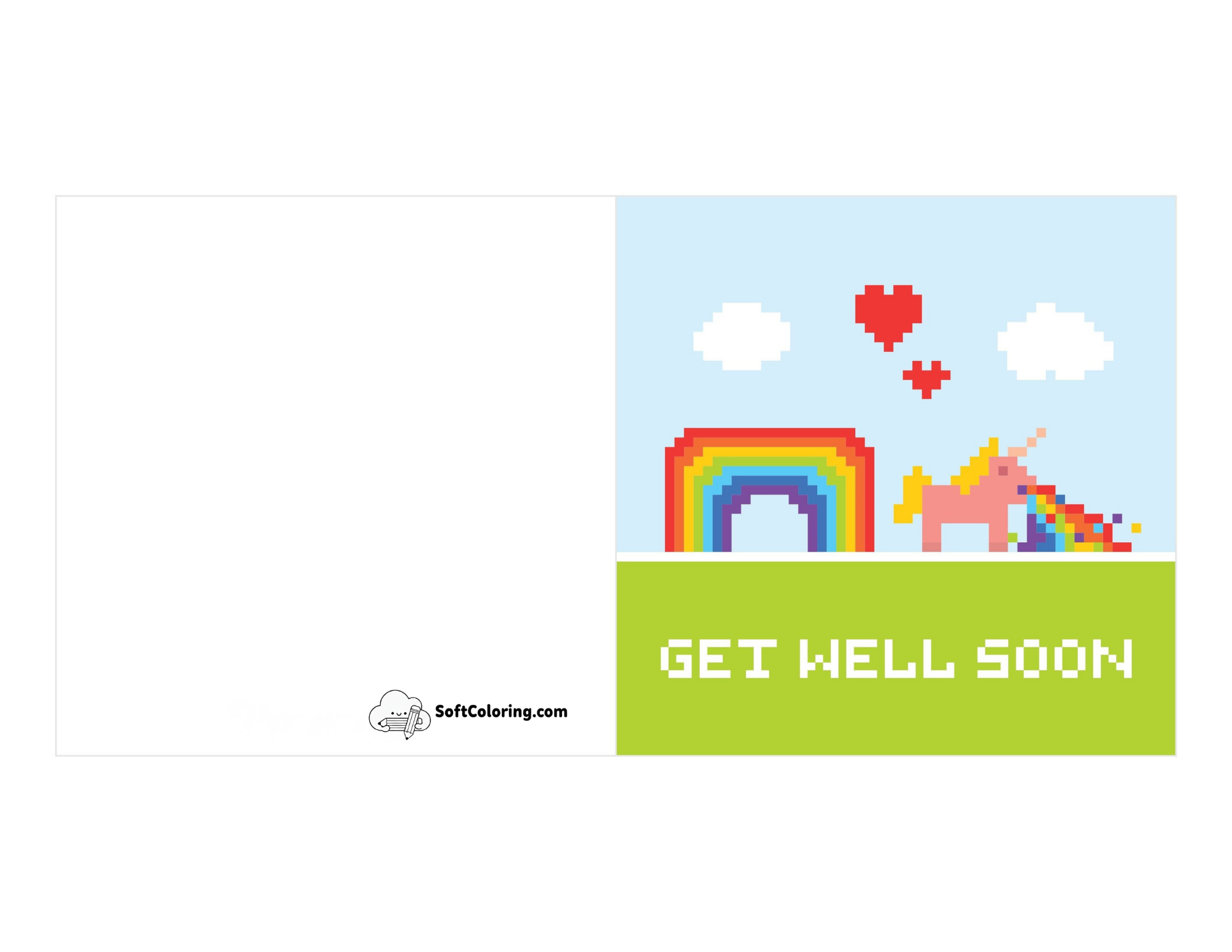 Funny "Get Well Soon" Unicorn Card For Kids