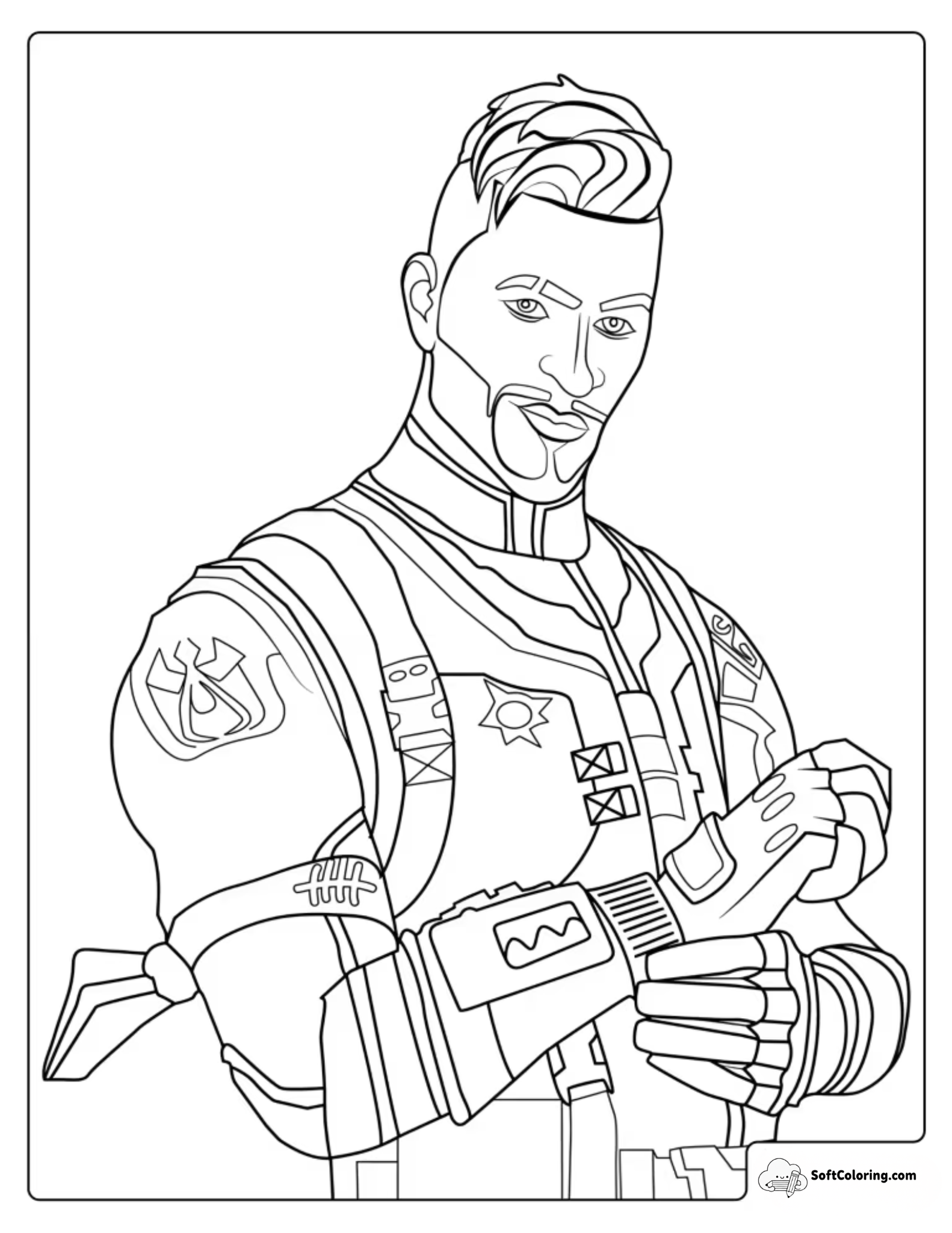 Hector From Fortnite Coloring Page