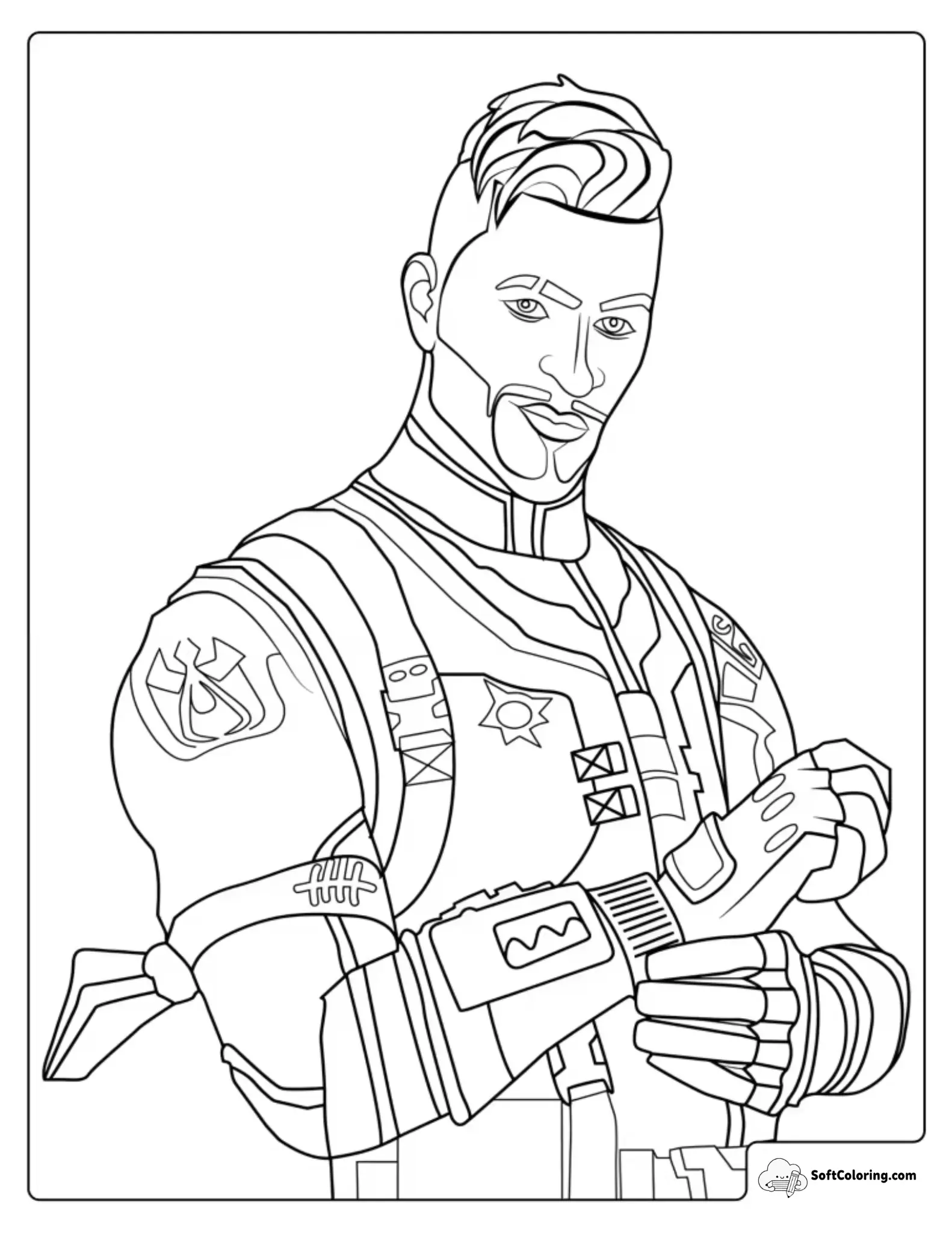 Hector From Fortnite Coloring Page