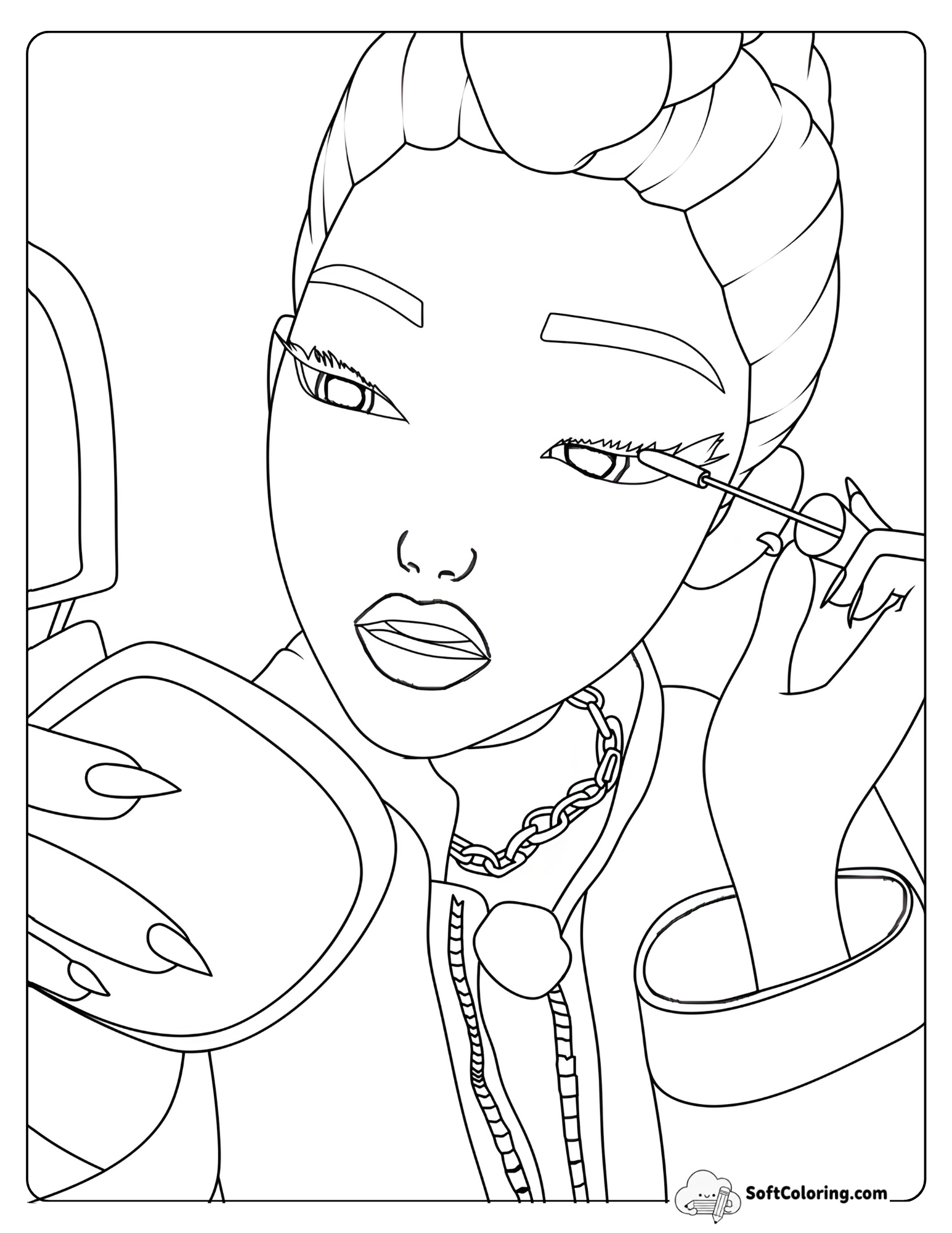 Huntrix Rumi Coloring Page
