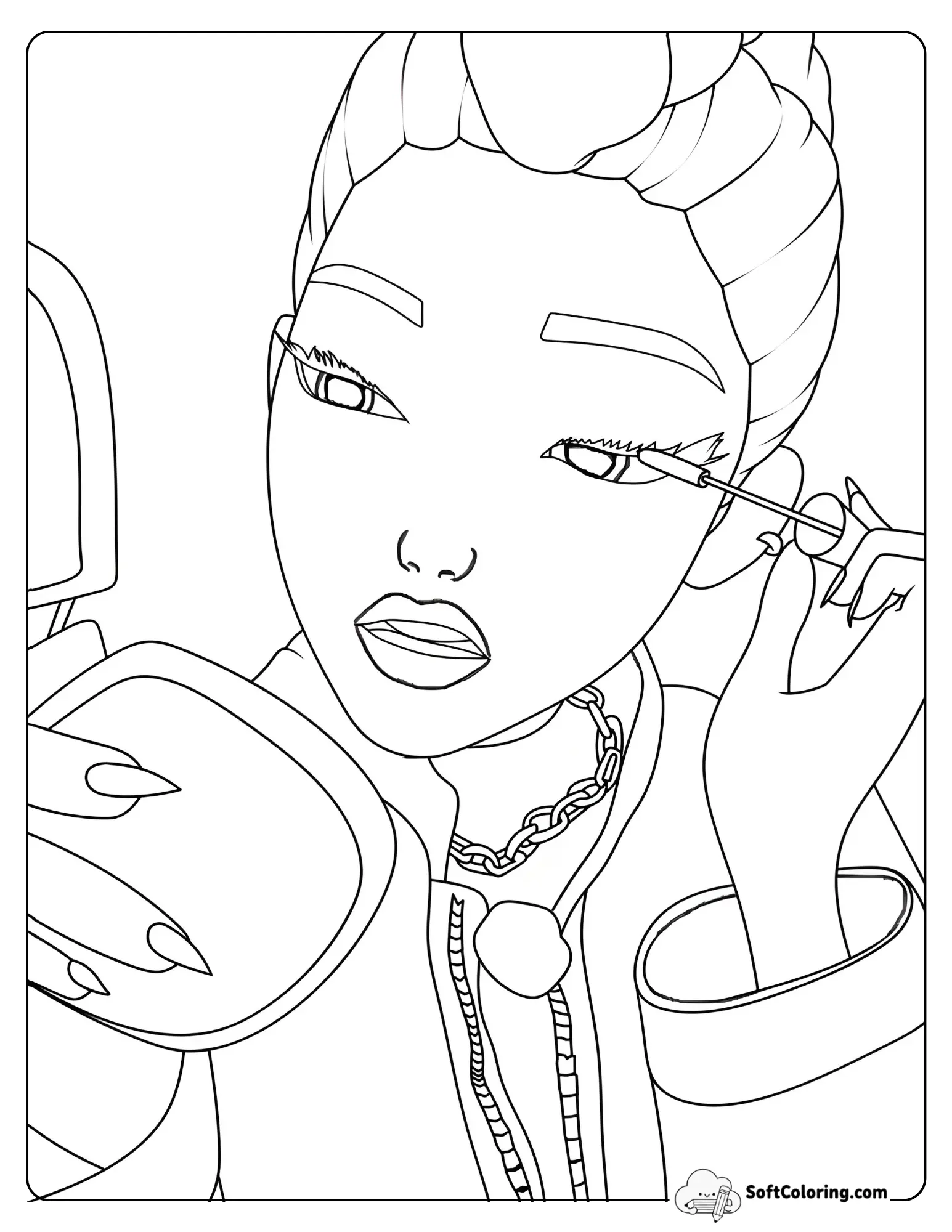 Huntrix Rumi Coloring Page