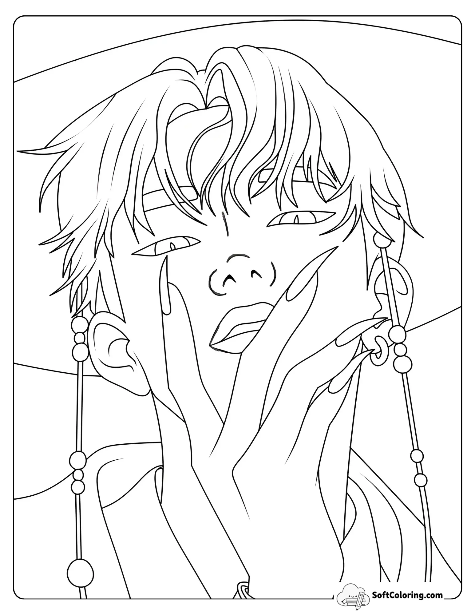Jinu From Kpop Demon Hunters Coloring Page