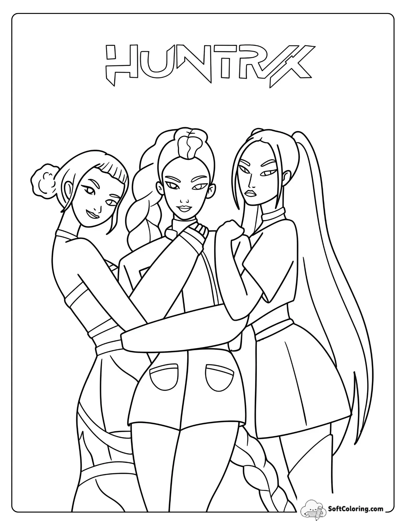 Kpop Demon Hunters Huntrix Coloring Page