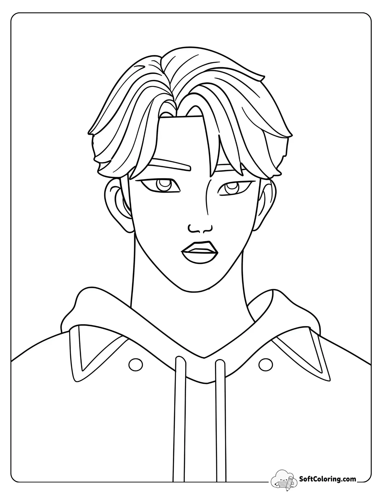 Kpop Demon Hunters Jinu Coloring Page