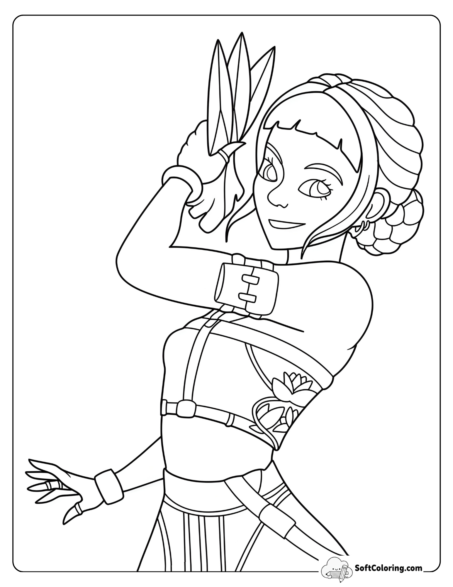 Kpop Demon Hunters Zoey Coloring Page