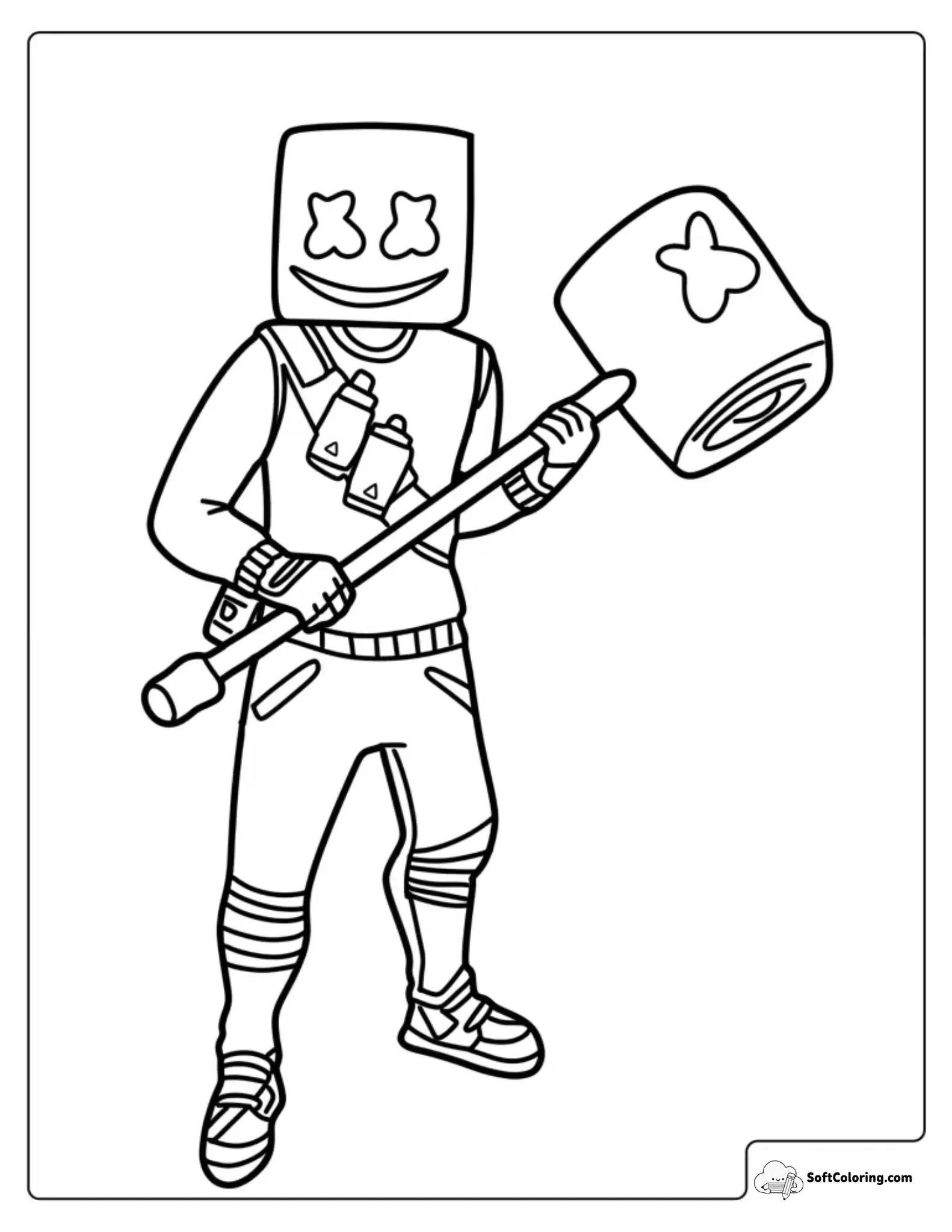 Marshmello From Fortnite Coloring Page