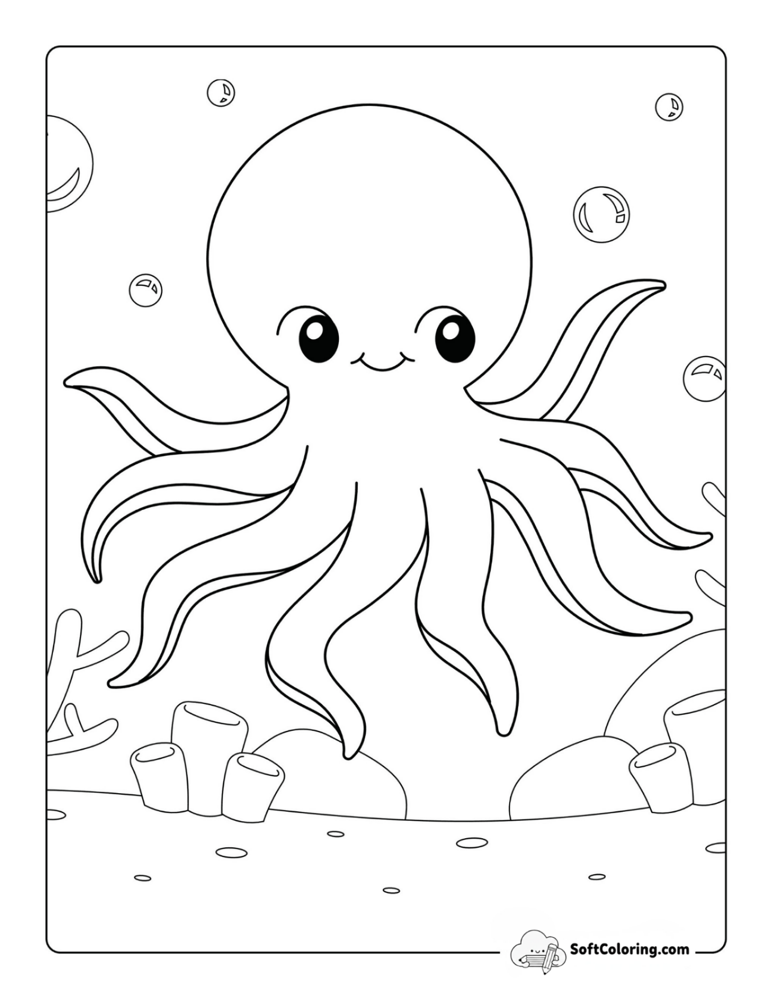 Cute Octopus Drawing For Kids