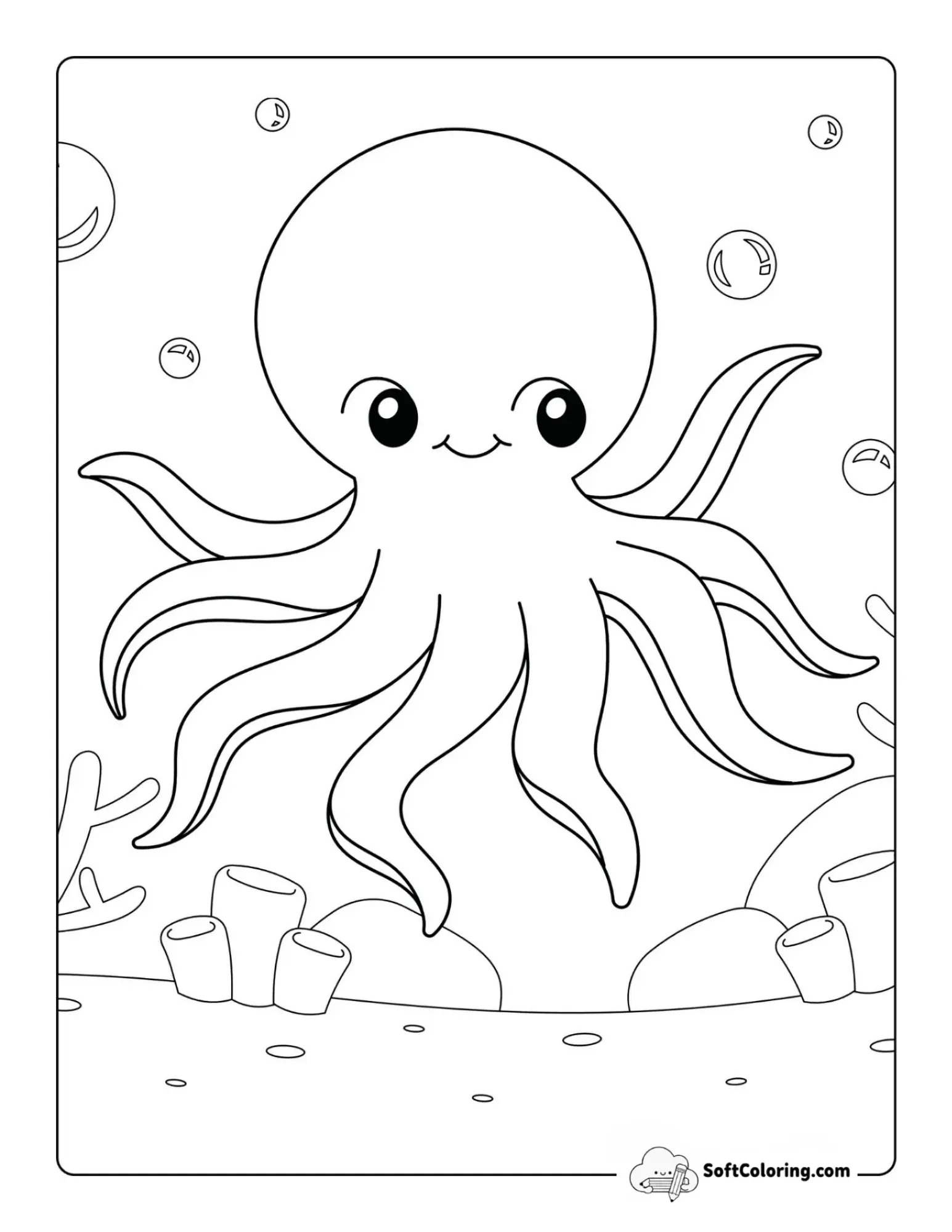 Cute Octopus Drawing For Kids