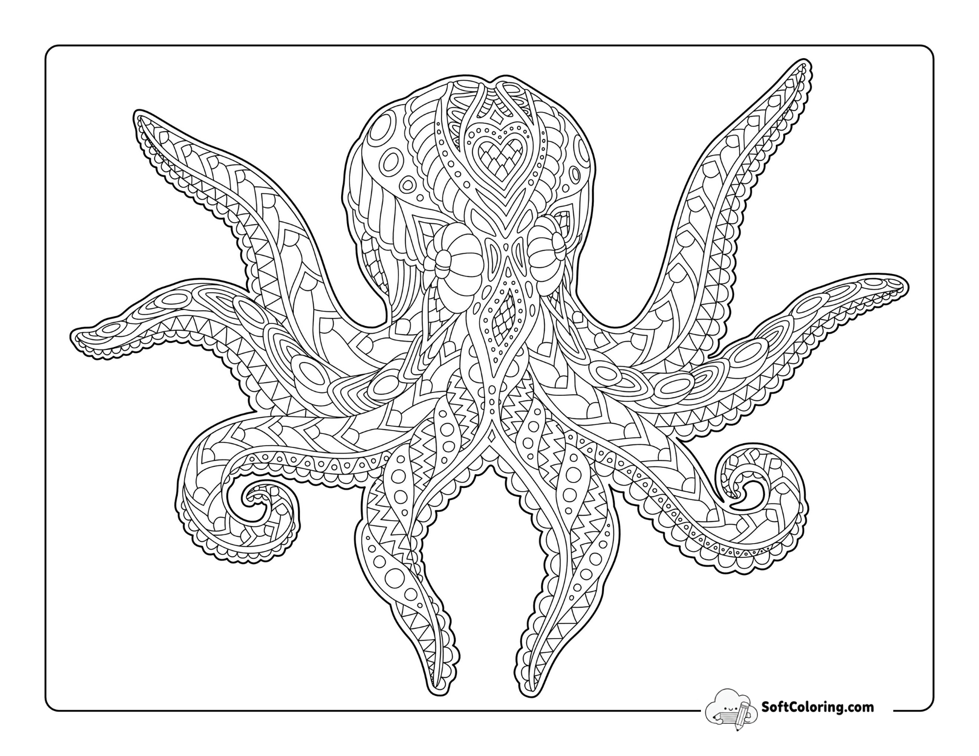 Relaxing Octopus Mandala For Adults