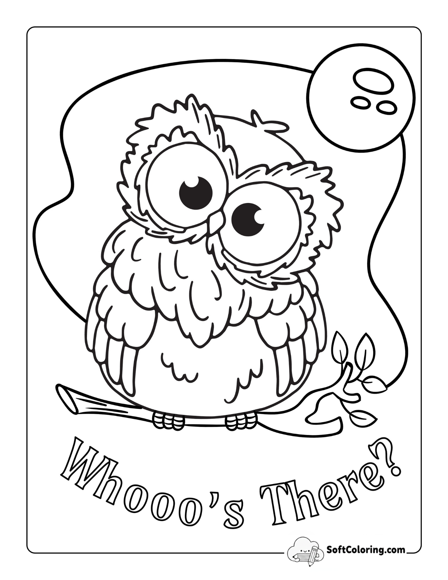 Whooo's There? Cute Moonlight Owl Printable For Kids